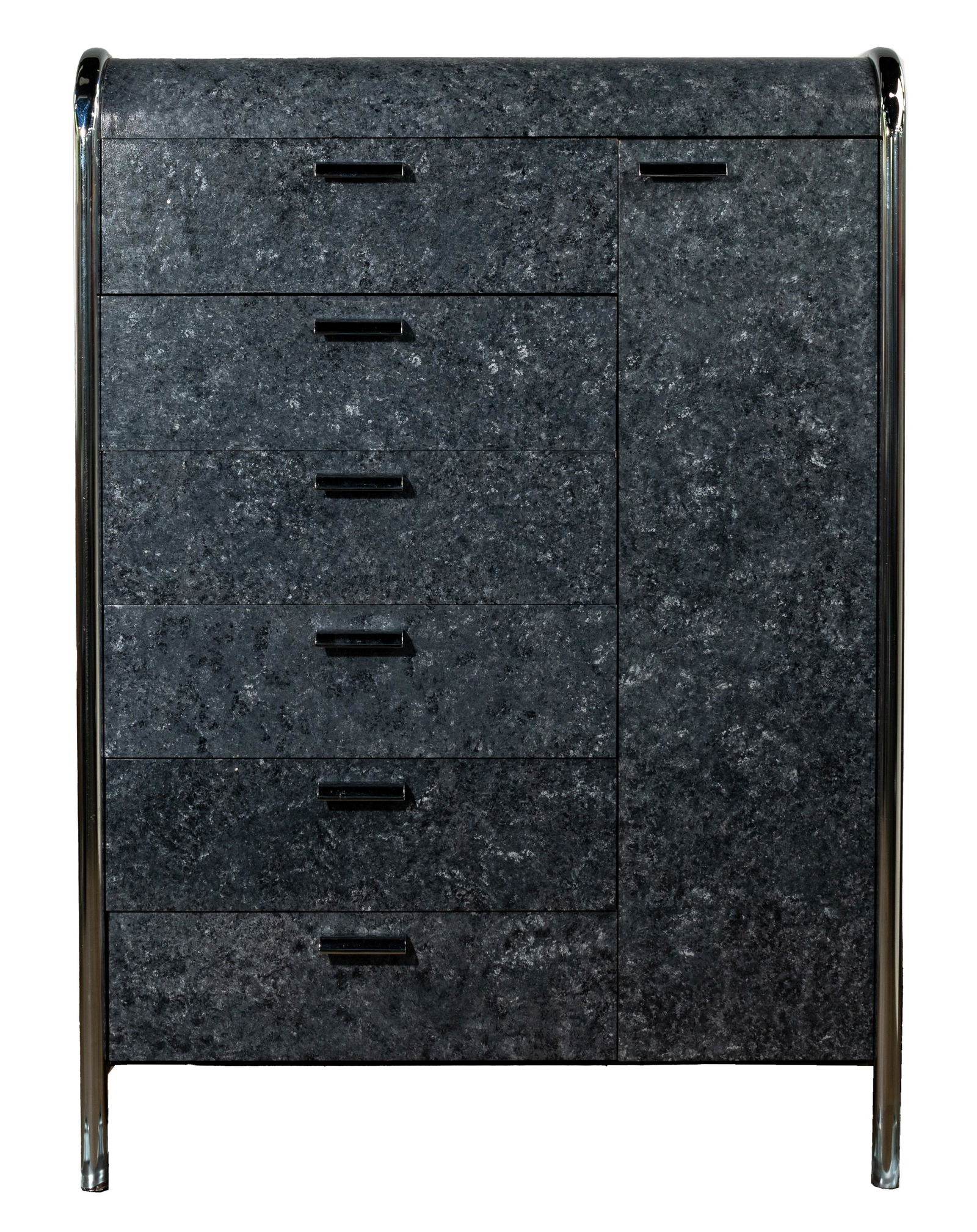 MCM Style Faux Marble and Chrome Dresser (1 of 3)