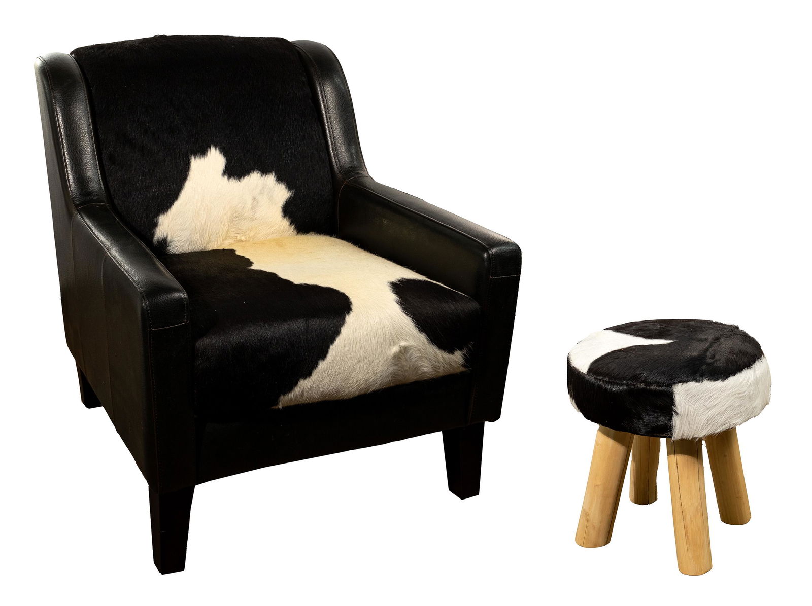Cowhide Chair and Ottoman (1 of 4)