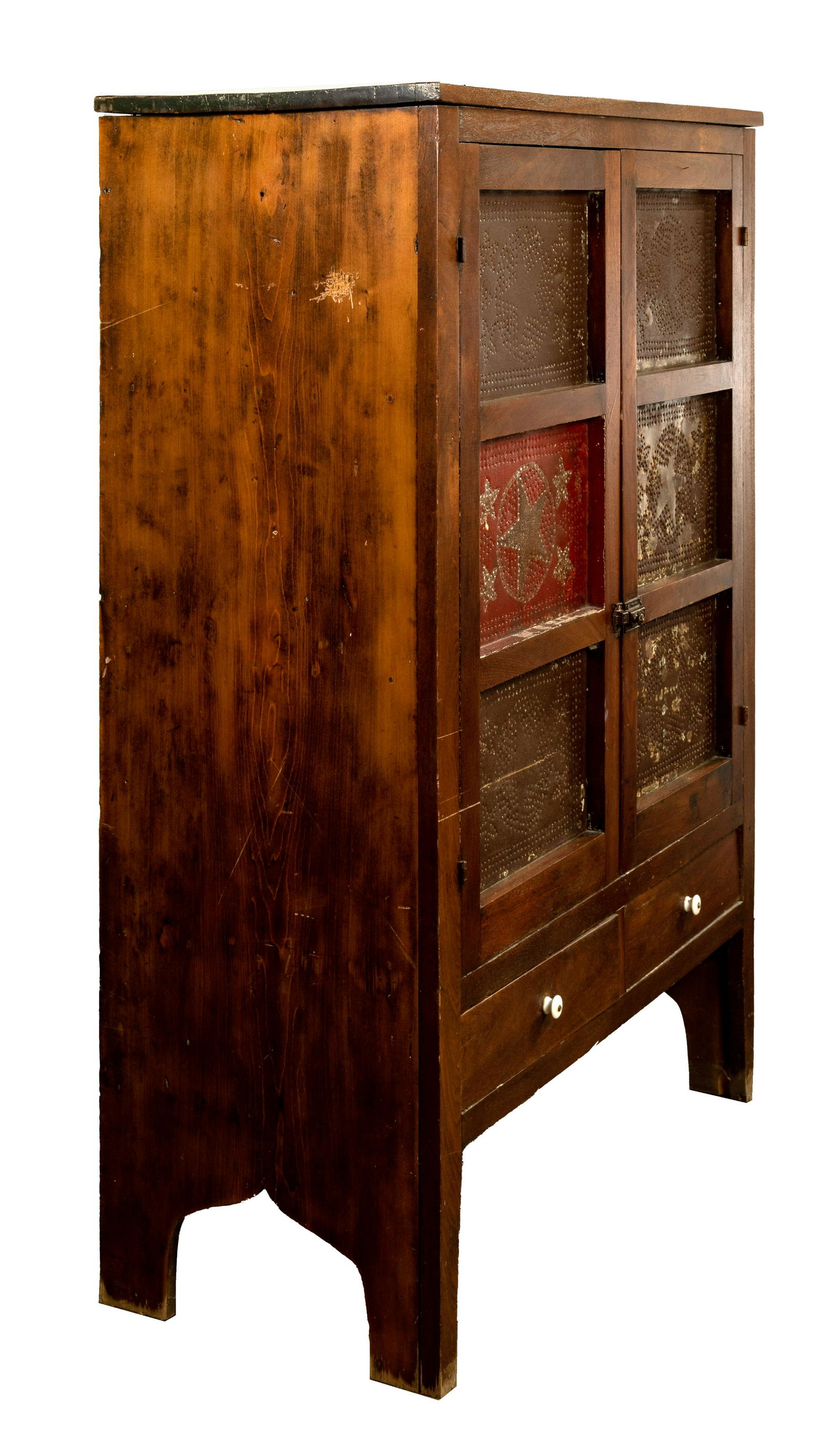 Folk Art Pie Safe Cabinet (1 of 2)