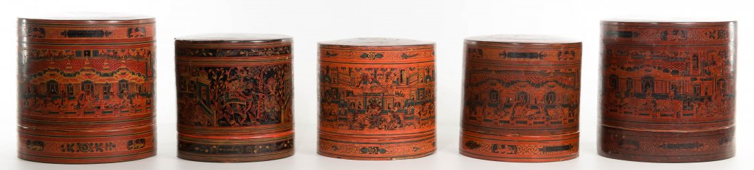 Burmese Lacquered Betel Box Assortment (1 of 2)