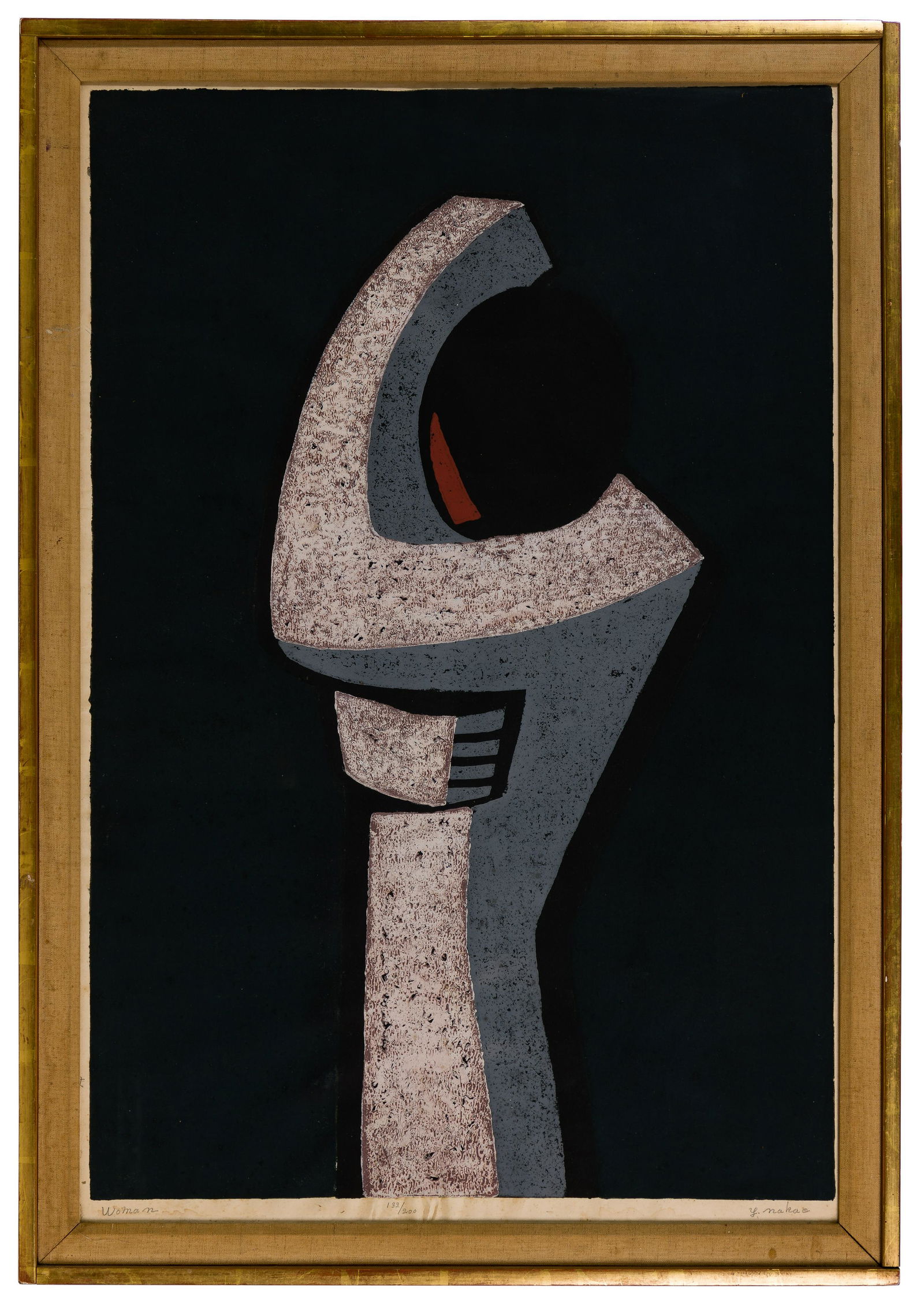 Nakao Yoshitaka (Japanese, 1911-1994) 'Woman' Woodblock (1 of 5)