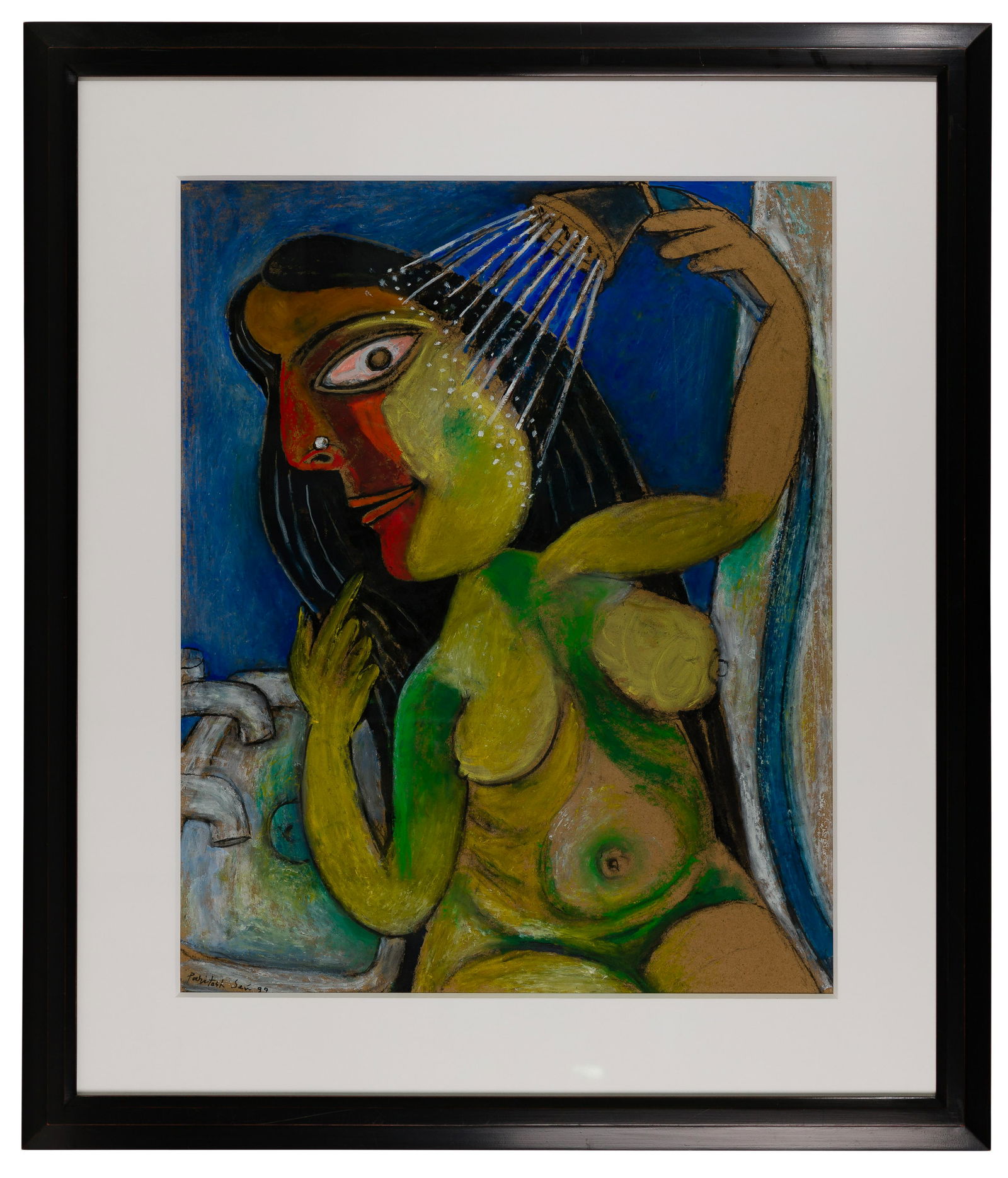 Paritosh Sen (Indian, 1918-2008) 'Woman Under Shower' (1 of 4)