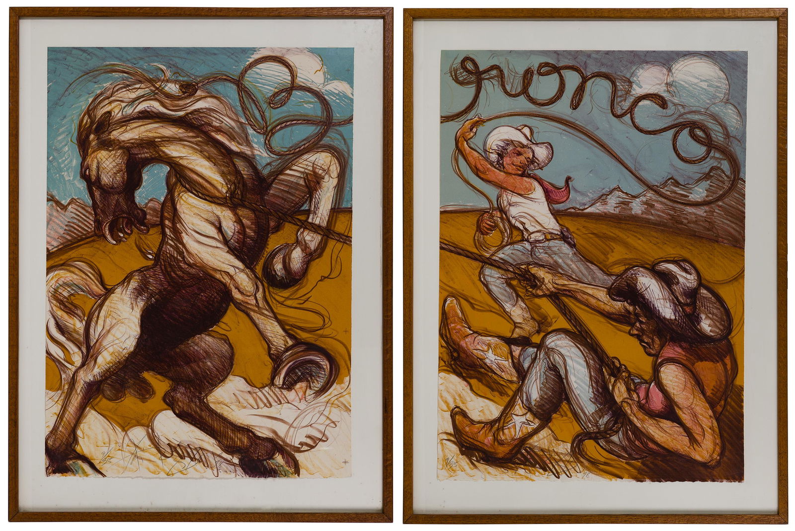 Luis Jimenez (American, 1940-2006) 'Bronco' Lithographs (1 of 9)