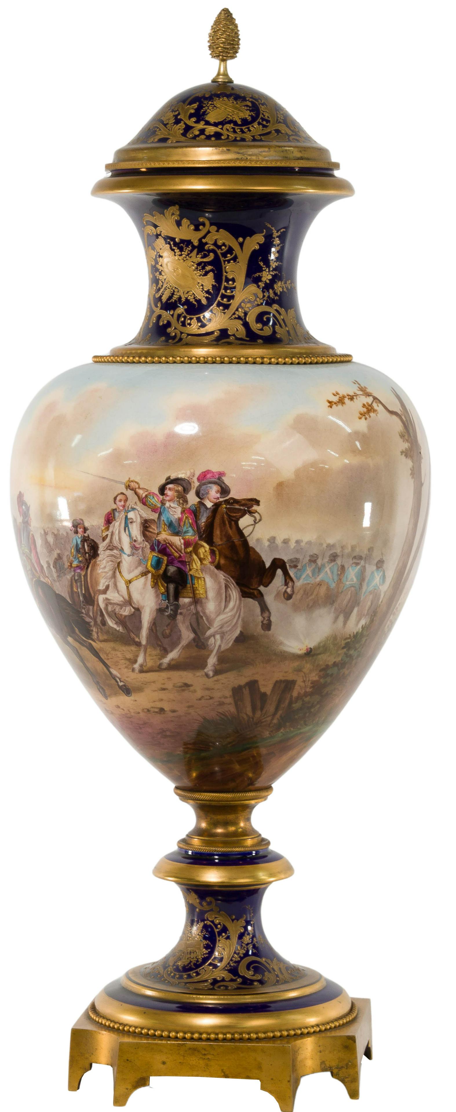 Sevres Style Porcelain and Ormolu Urn with Lid (1 of 6)