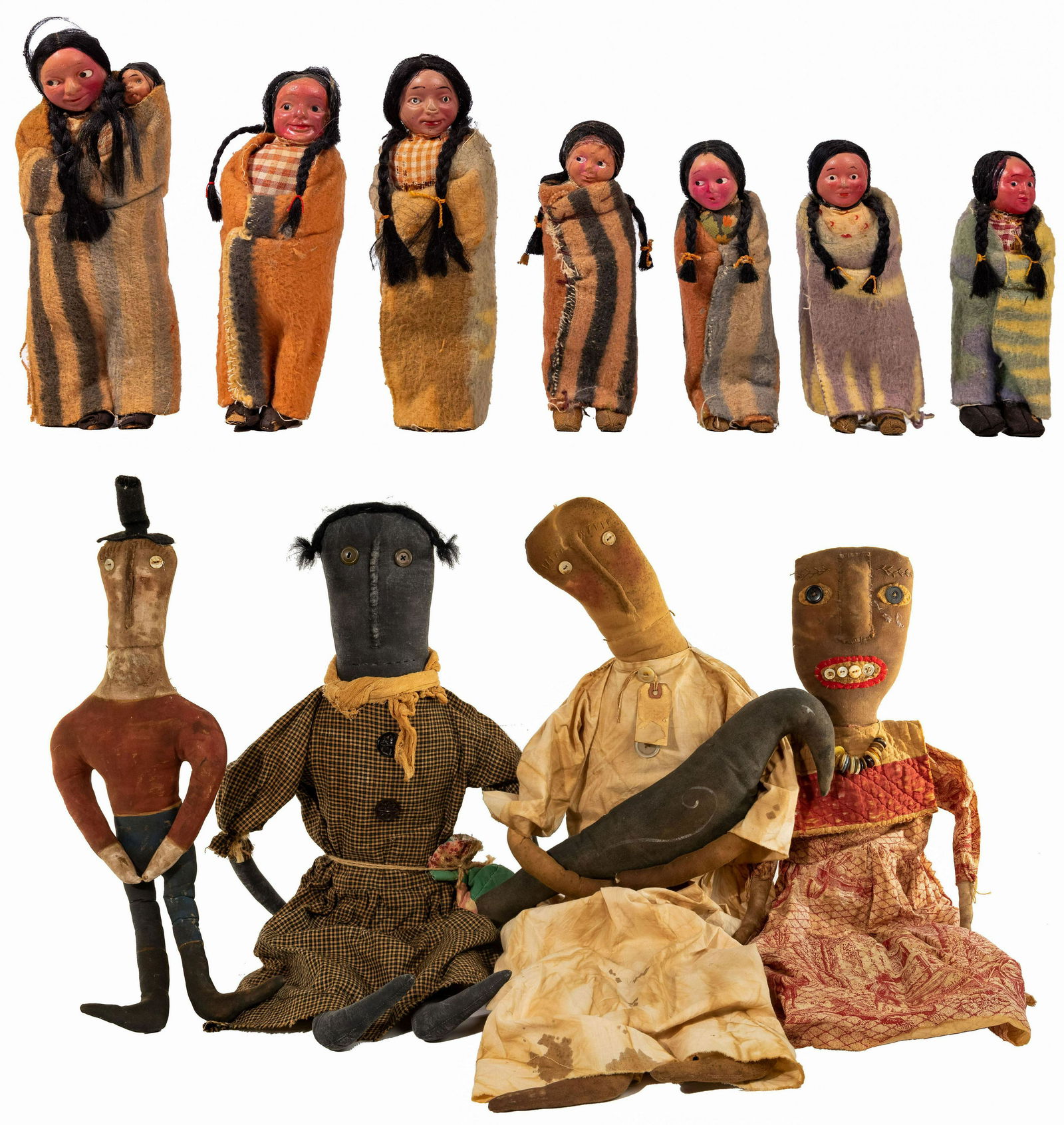 Native American Indian Skookum and Folk Art Cloth Doll (1 of 9)