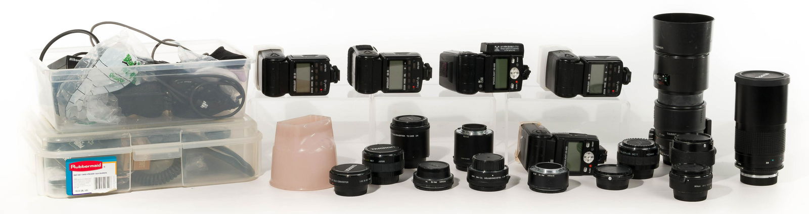 Camera Lenses, Tele Converter and Flash Assortment (1 of 1)