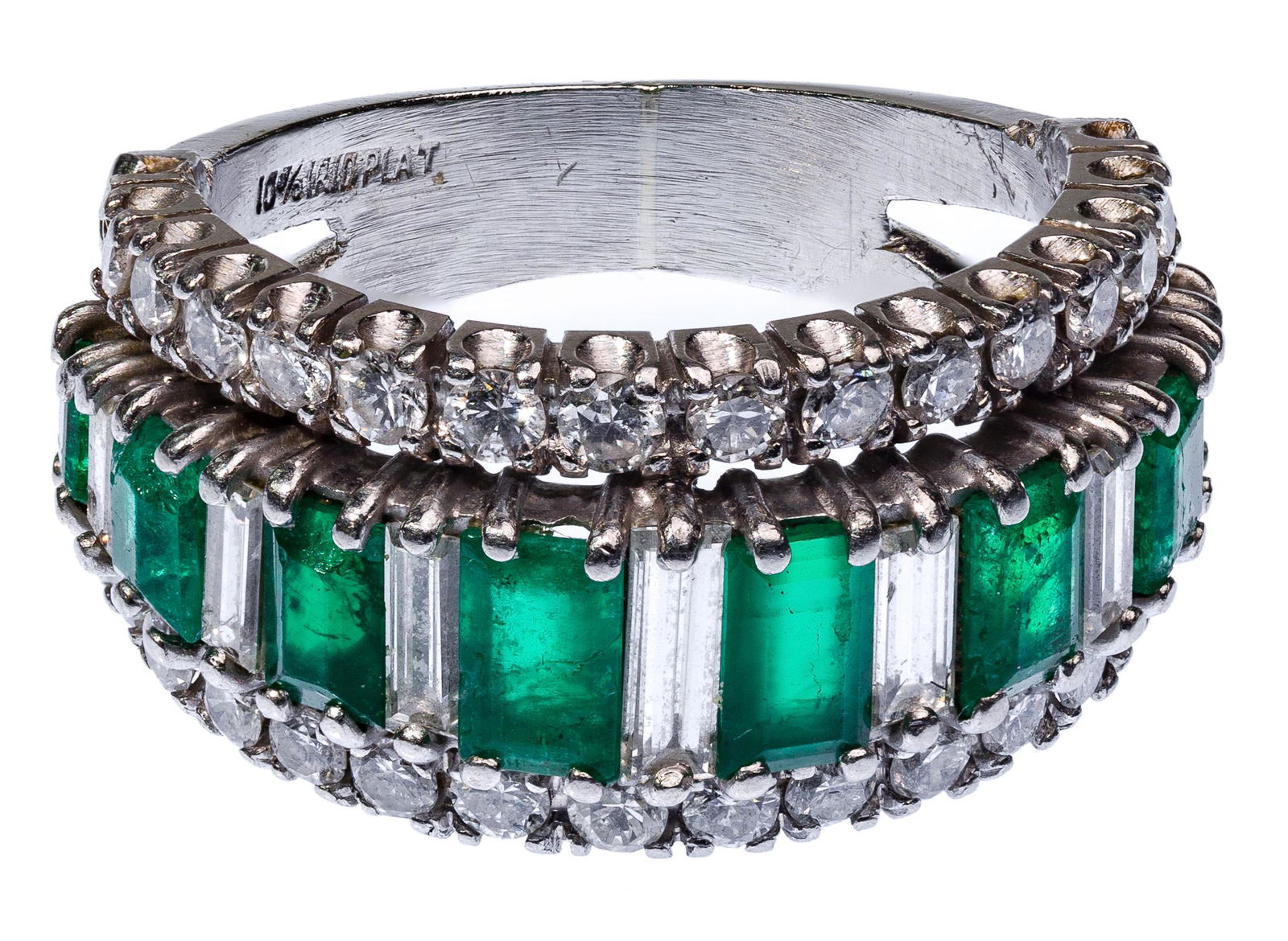 Platinum, Emerald and Diamond Ring (1 of 3)