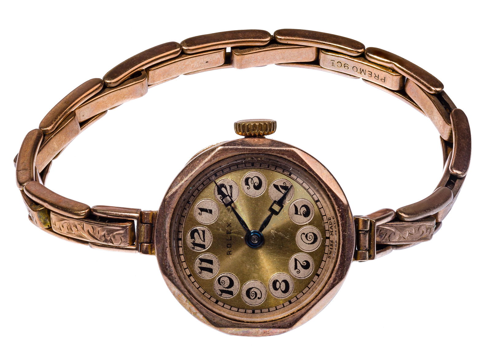 Rolex 9k Rose Gold Case and Band Wrist Watch (1 of 4)