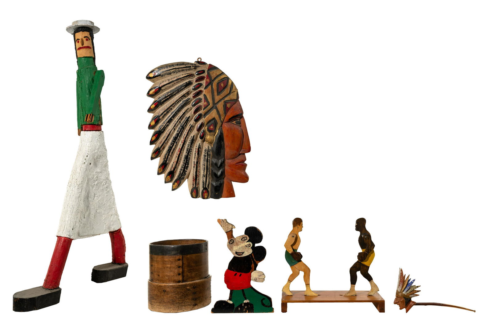 Rev. John L. Hunter (American, 1905-1999) Folk Art: Rev. John L. Hunter (American, 1905-1999) Folk Art Figure Undated, initialed 'JLH' on underside of foot, a striding female figure consisting of a forked branch having a