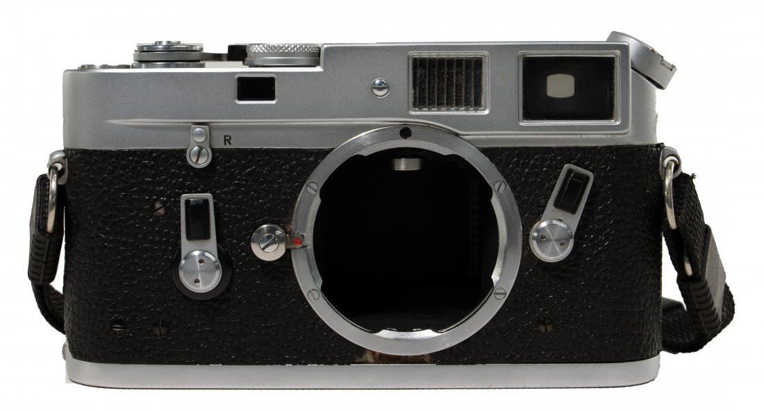 Leica DBP M4 Rangefinder Camera: Leica DBP M4 Rangefinder Camera Serial #1227779; together with black strap Property from: a Downers Grove, Illinois estate Width: 5 3/4 inches