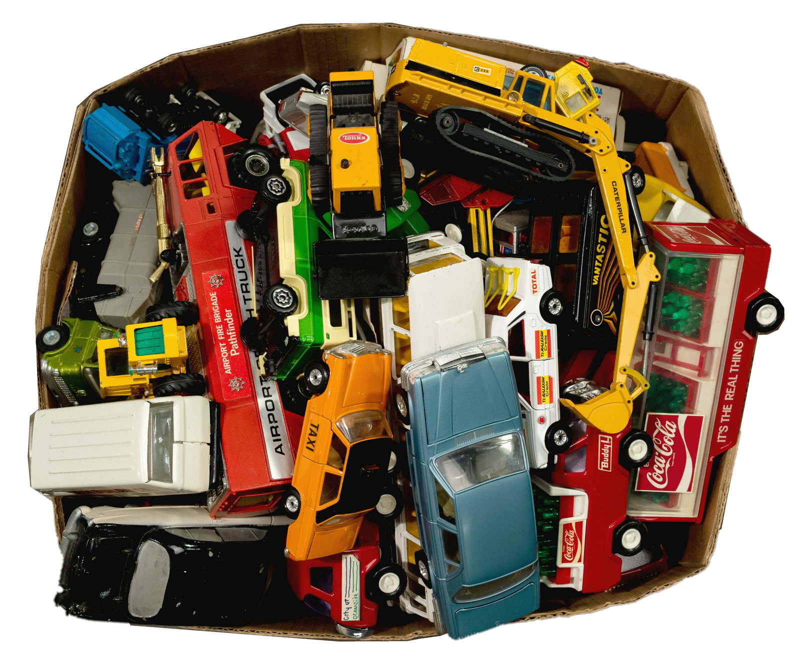 Toy Model Transportation Assortment: Toy Model Transportation Assortment Over (75) Tonka, Ertl, Corgi, Joal, Urago, Solida large and medium scale vehicles, including construction, fire trucks, taxis, remot