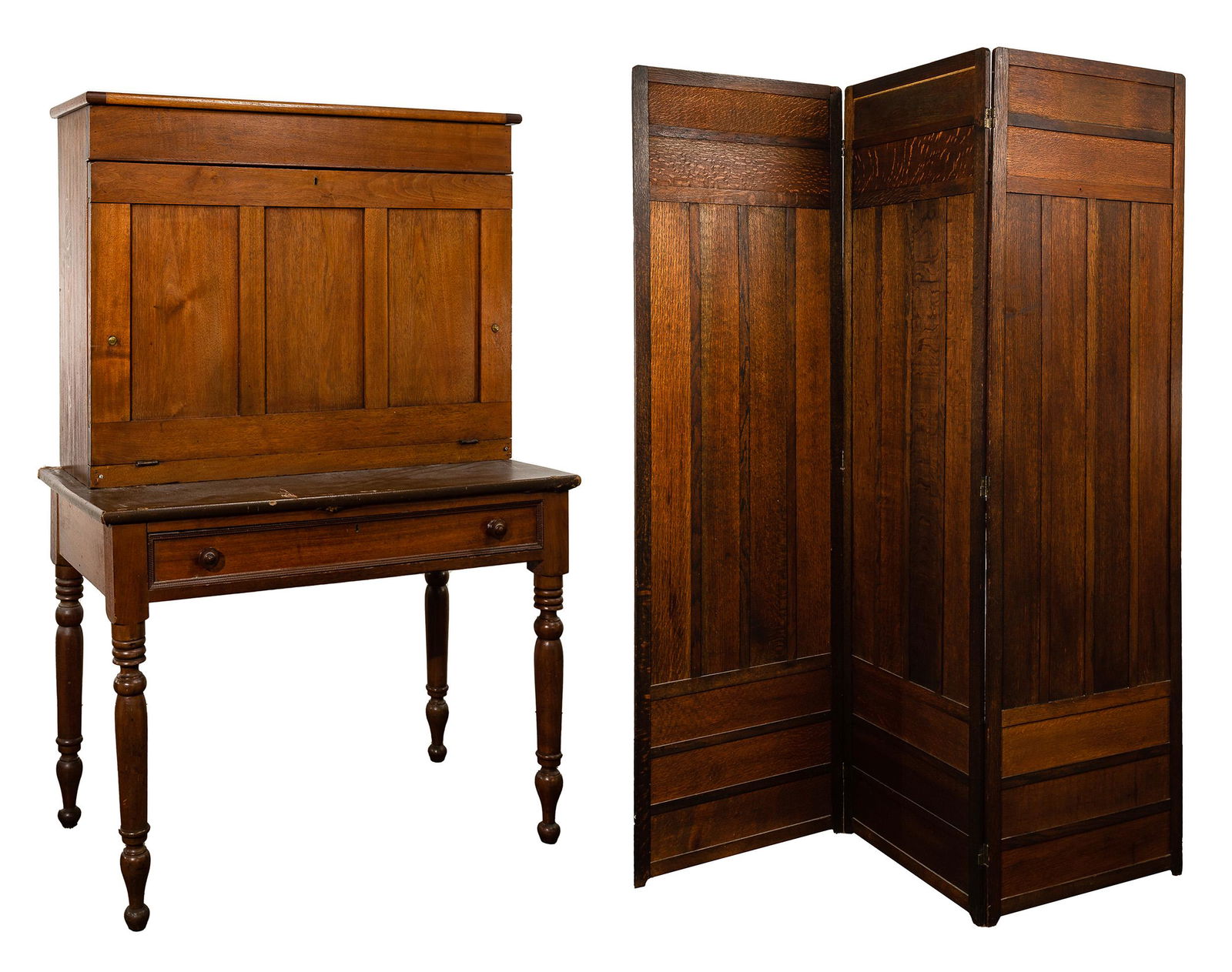 Arts and Crafts Plantation Desk and Room Screen (1 of 4)