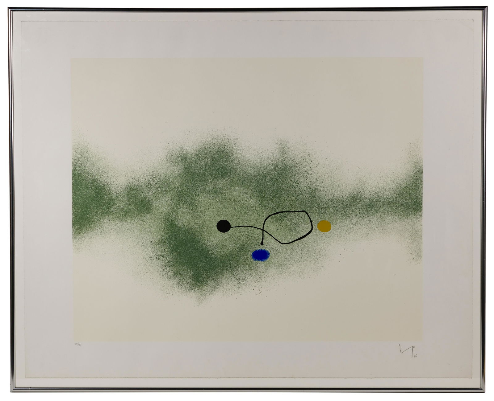 Victor Pasmore (British, 1908-1998) 'Milky Way': Victor Pasmore (British, 1908-1998) 'Milky Way' Lithograph 1986, signed lower right, #3/70 lower left, an abstract depiction of gray area with droplets of pigment, unde