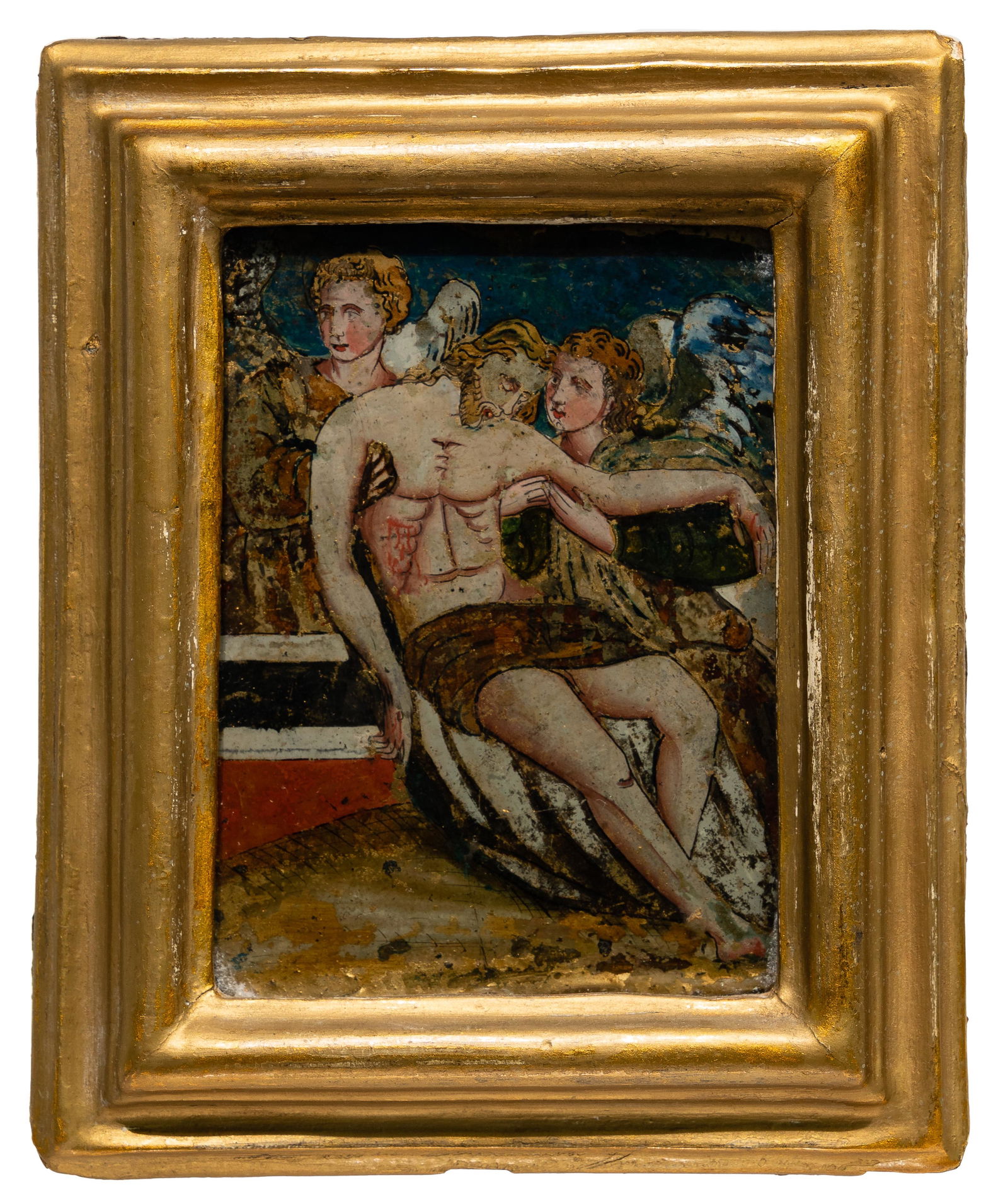 Verre Eglomise Religious Scene (1 of 3)