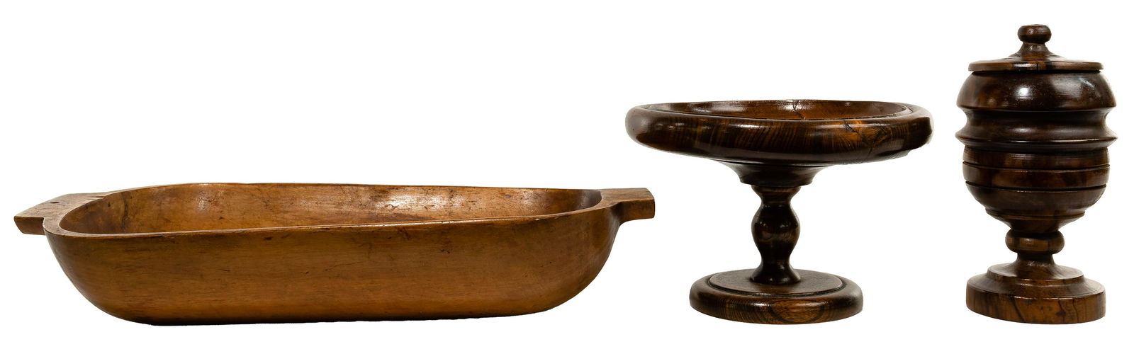 Wood Compote, Turned Treen Jar and Dough Bowl (1 of 7)