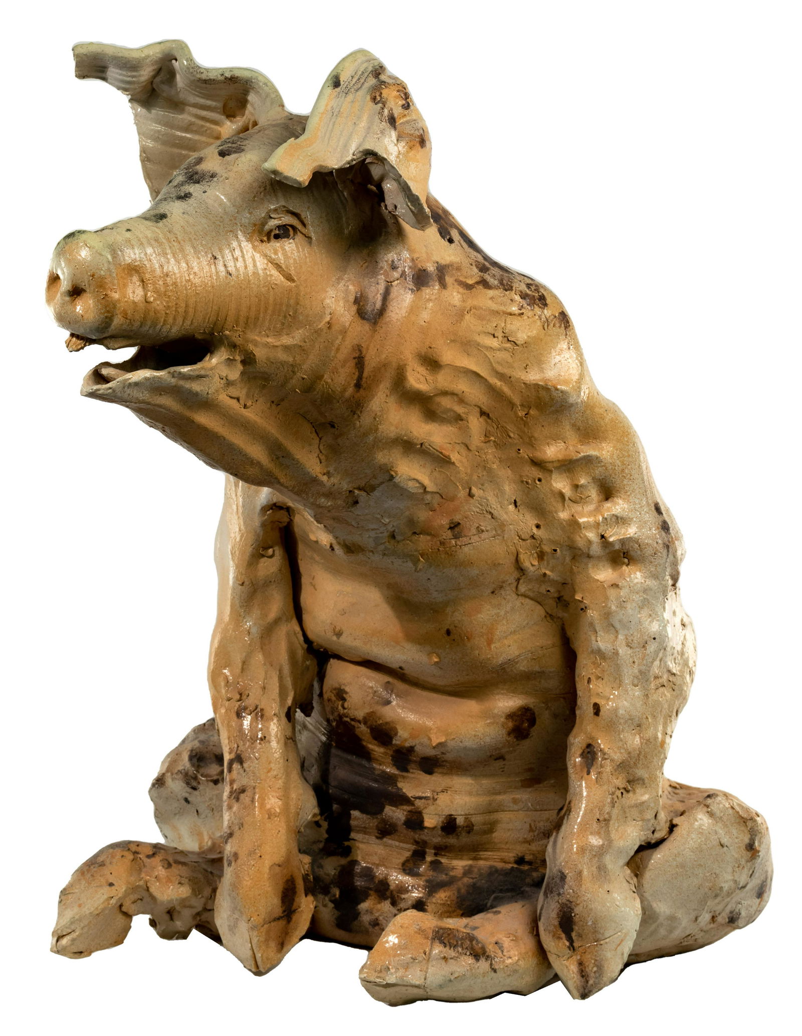 Unknown Artist Ceramic Pig Sculpture (1 of 5)