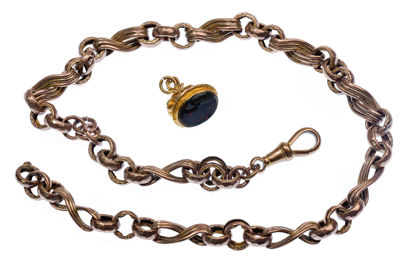 9k Pocket Watch Chain and Fob (1 of 1)