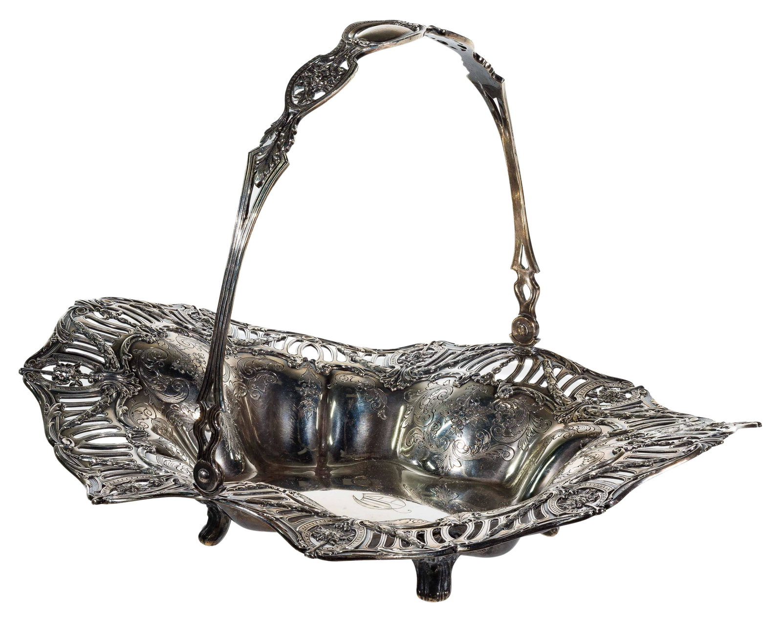 Sterling Silver Handled Pierced Rim Bowl (1 of 5)