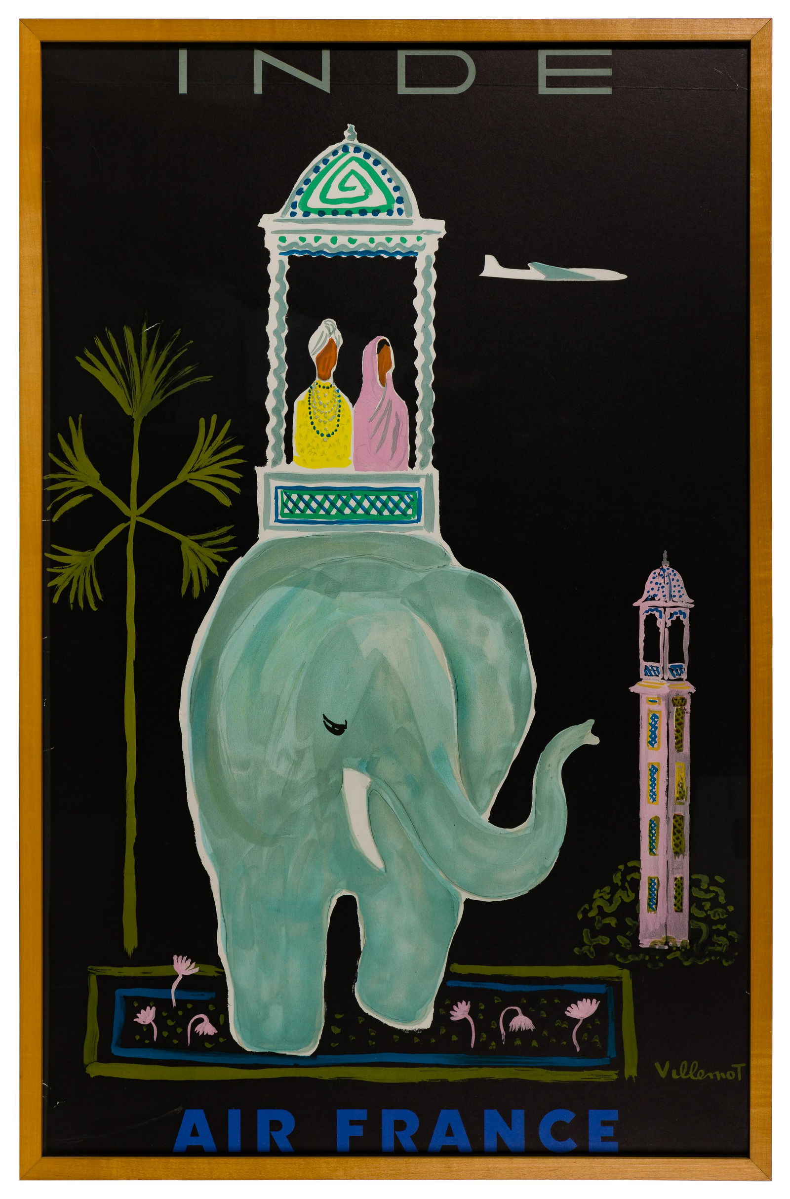 Bernard Villemot (French, 1911-1989) 'Inde' Air France (1 of 5)