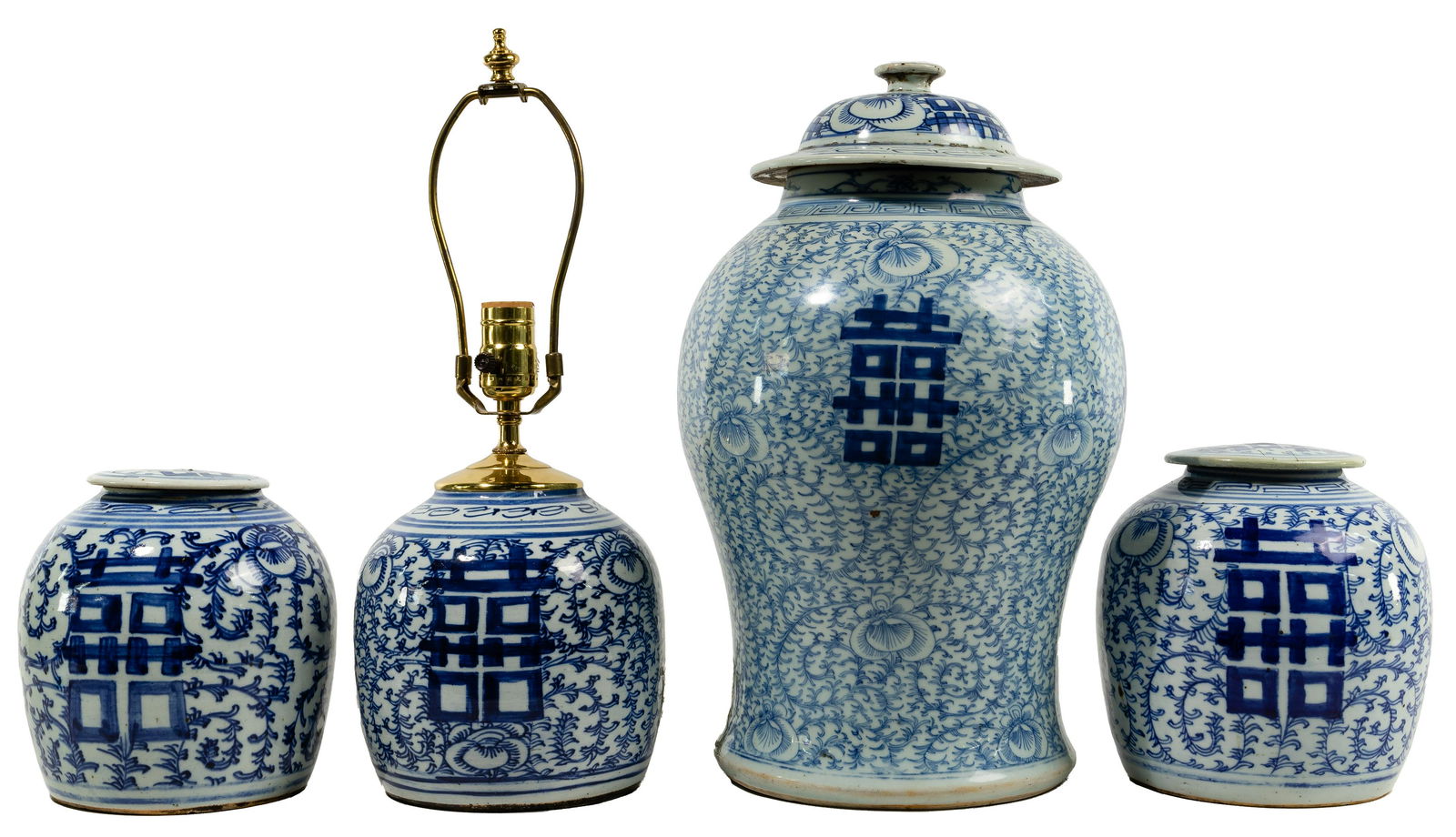 Chinese 'Double Happiness' Porcelain Assortment (1 of 2)