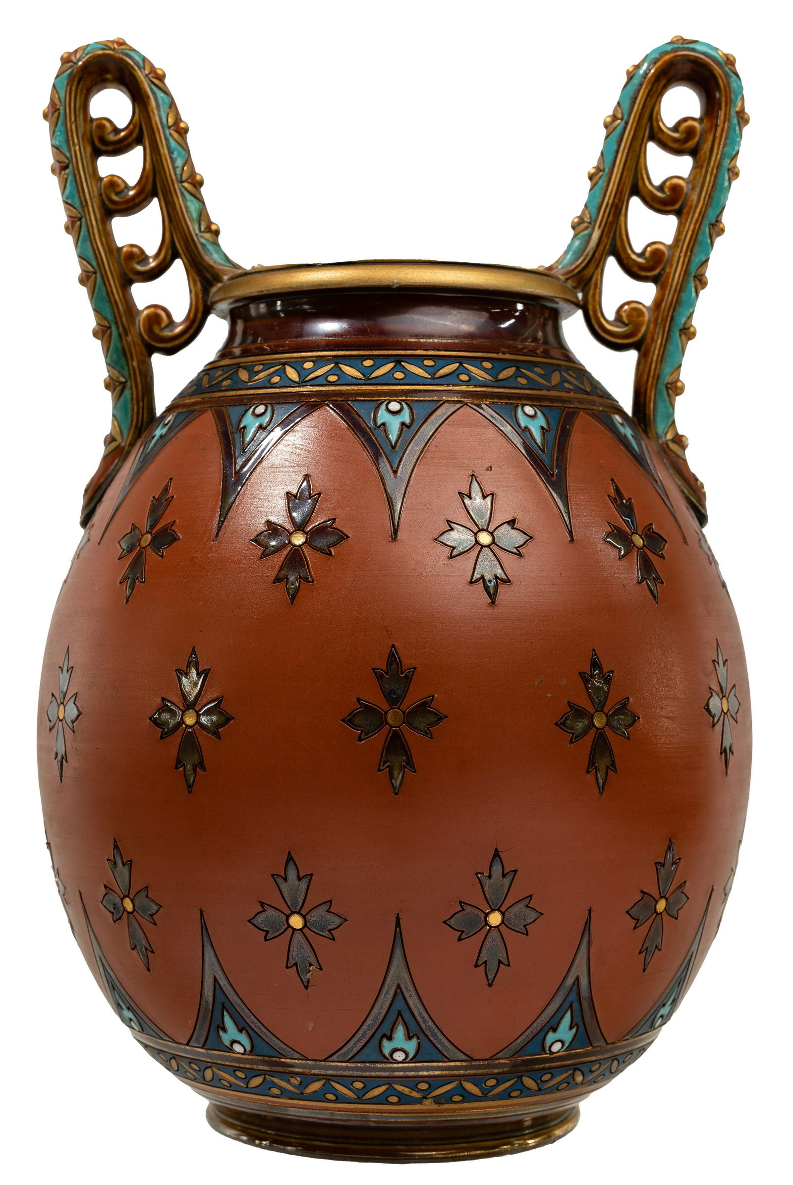 Mettlach Double Handled Vase (1 of 3)