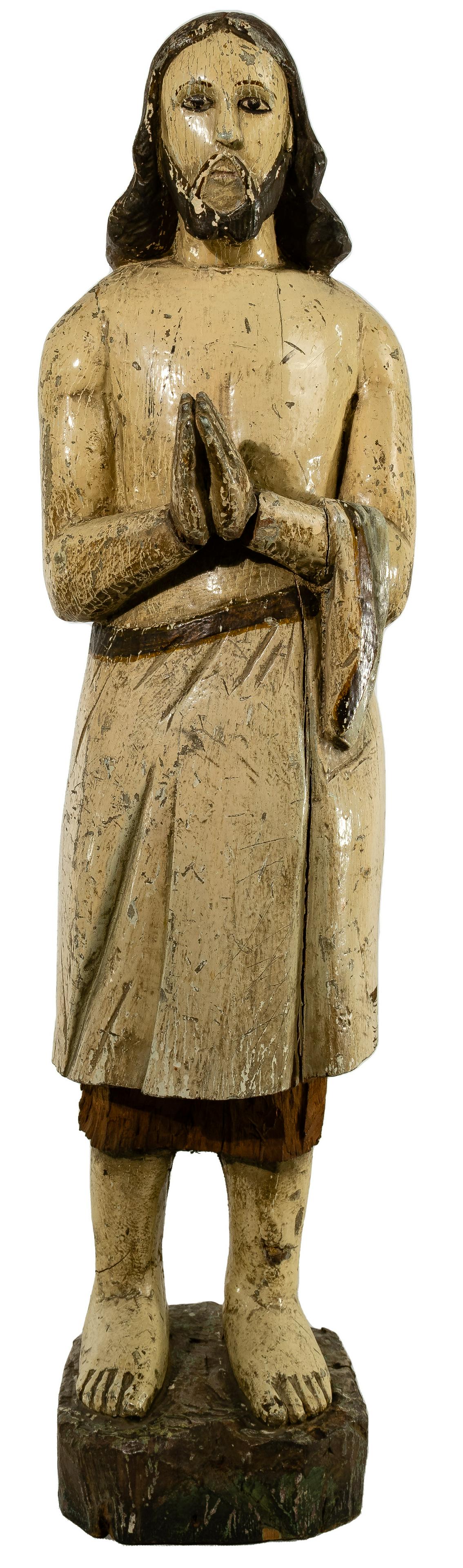 Spanish Colonial Style Carved Wood Santo Statue (1 of 4)