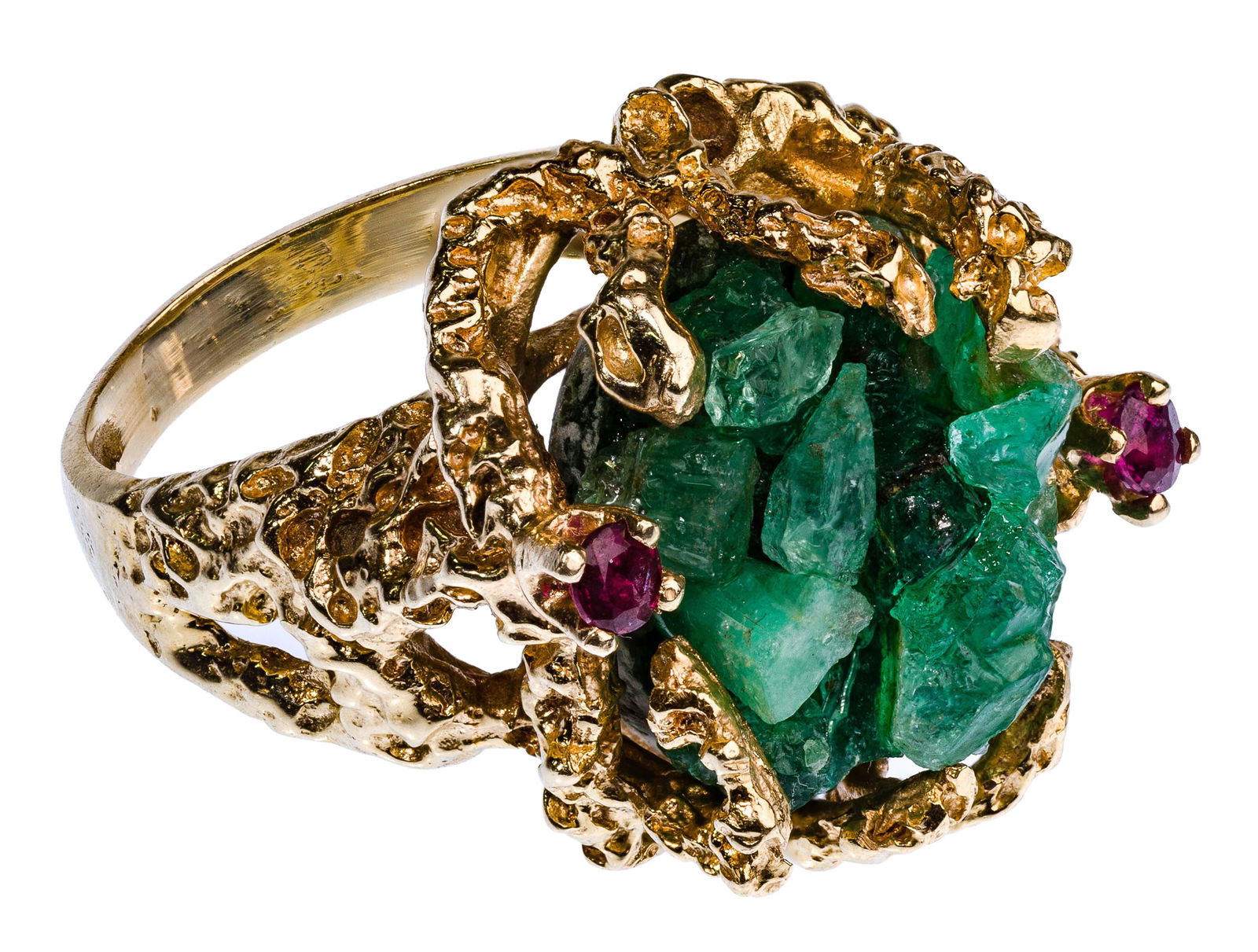 14k Yellow Gold, Ruby and Jadeite Jade Ring (1 of 2)