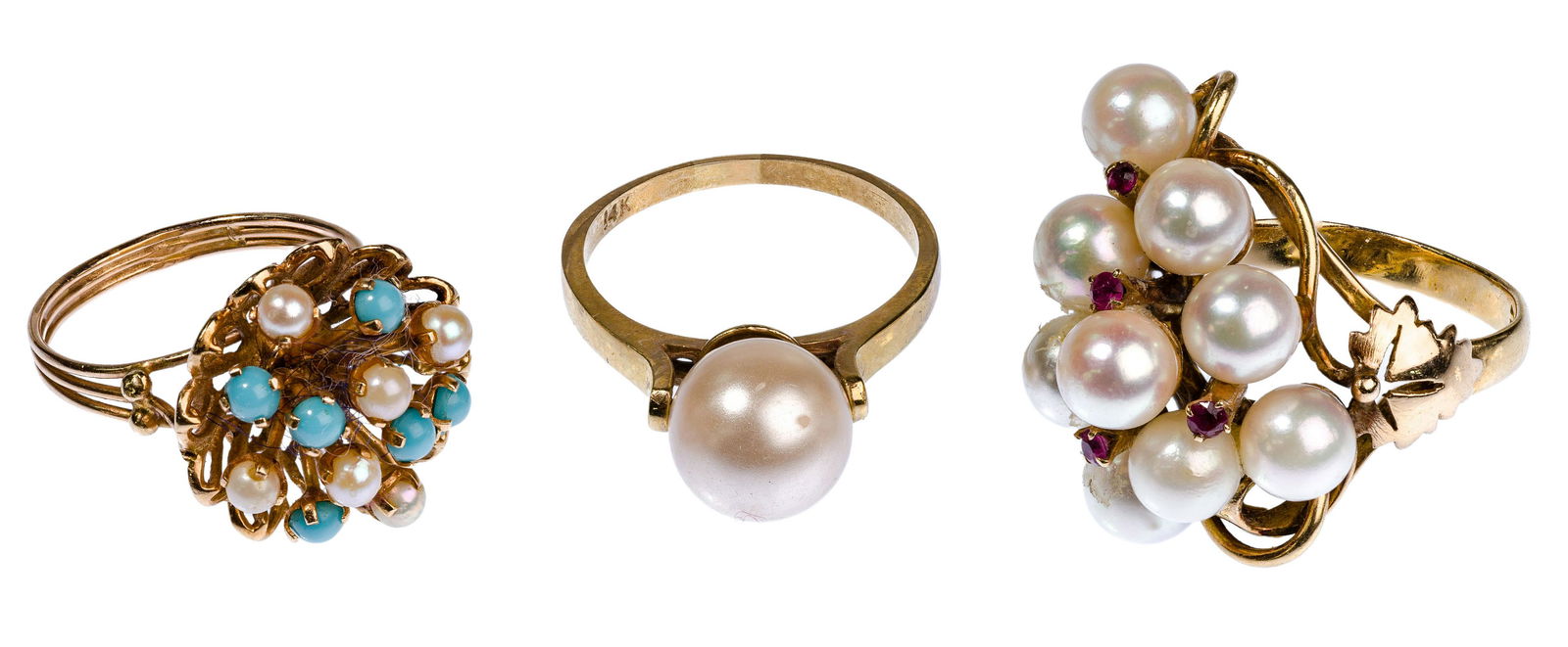 14k Yellow Gold and Pearl Rings (1 of 2)