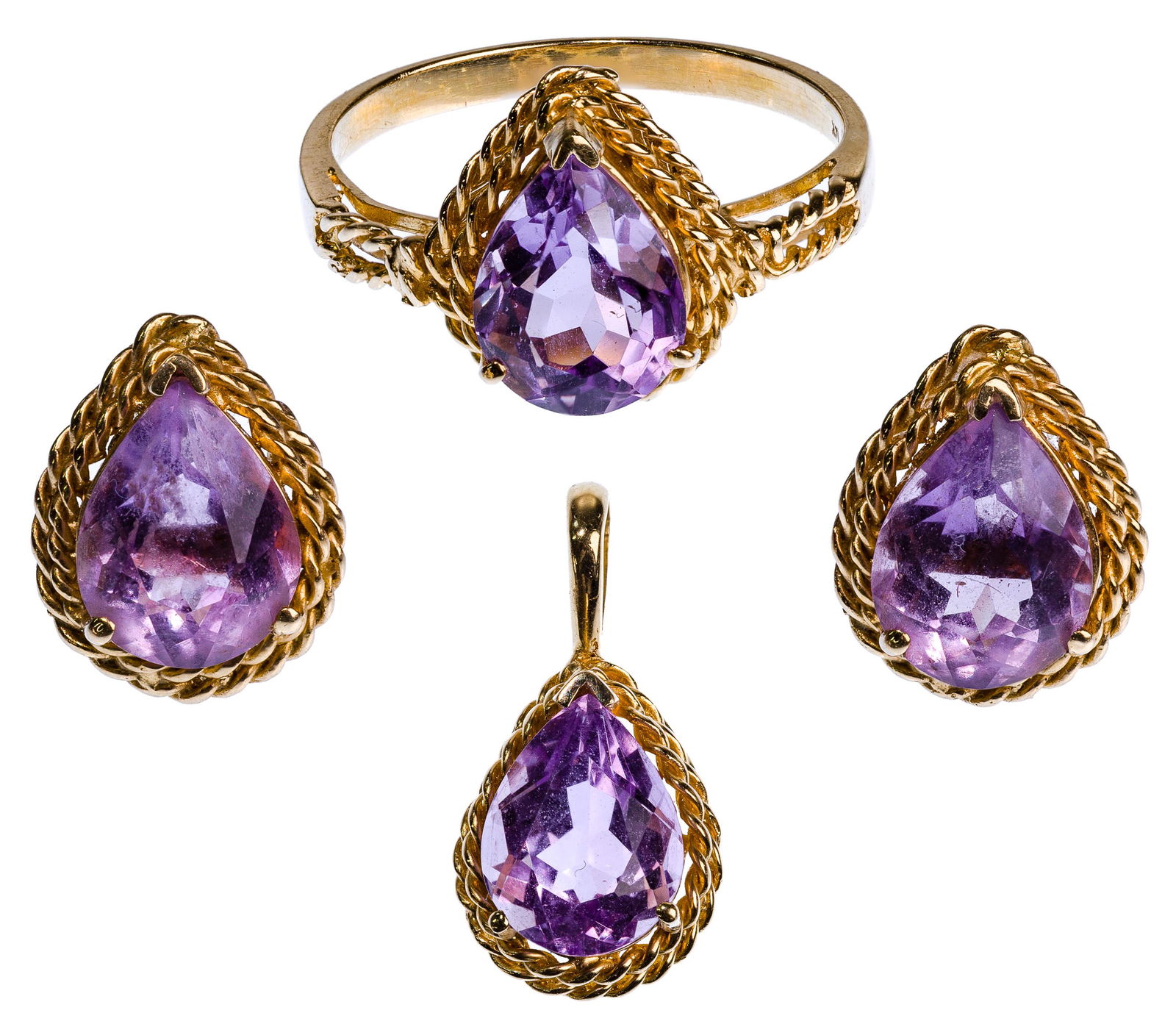 14k Yellow Gold and Amethyst Jewelry Suite (1 of 1)