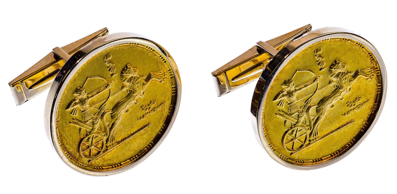 Egypt 1 Pound Gold Coin in 14k Gold Cufflink Set (1 of 3)