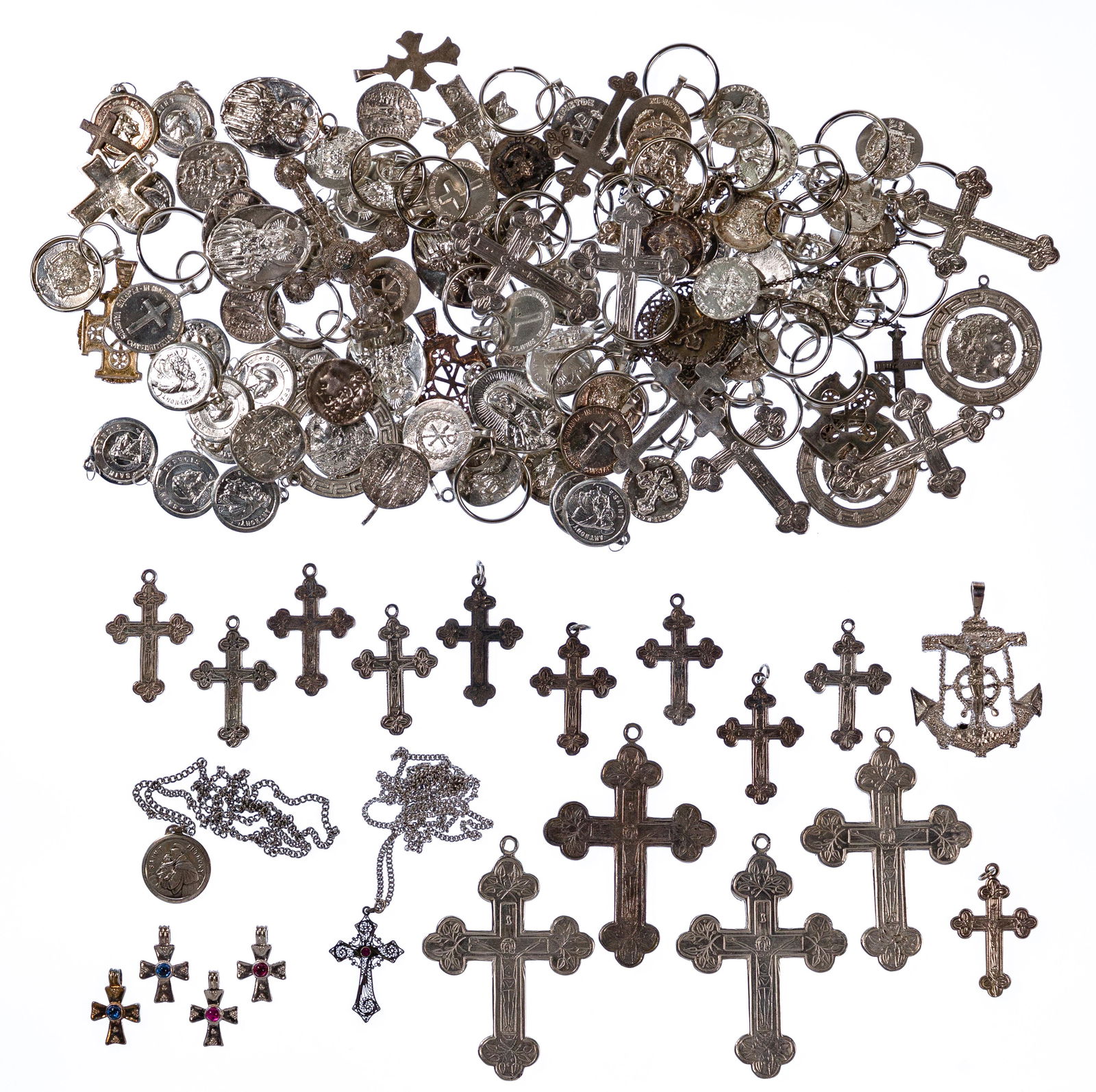 Greek and Religious Sterling Silver Jewelry Assortment (1 of 2)