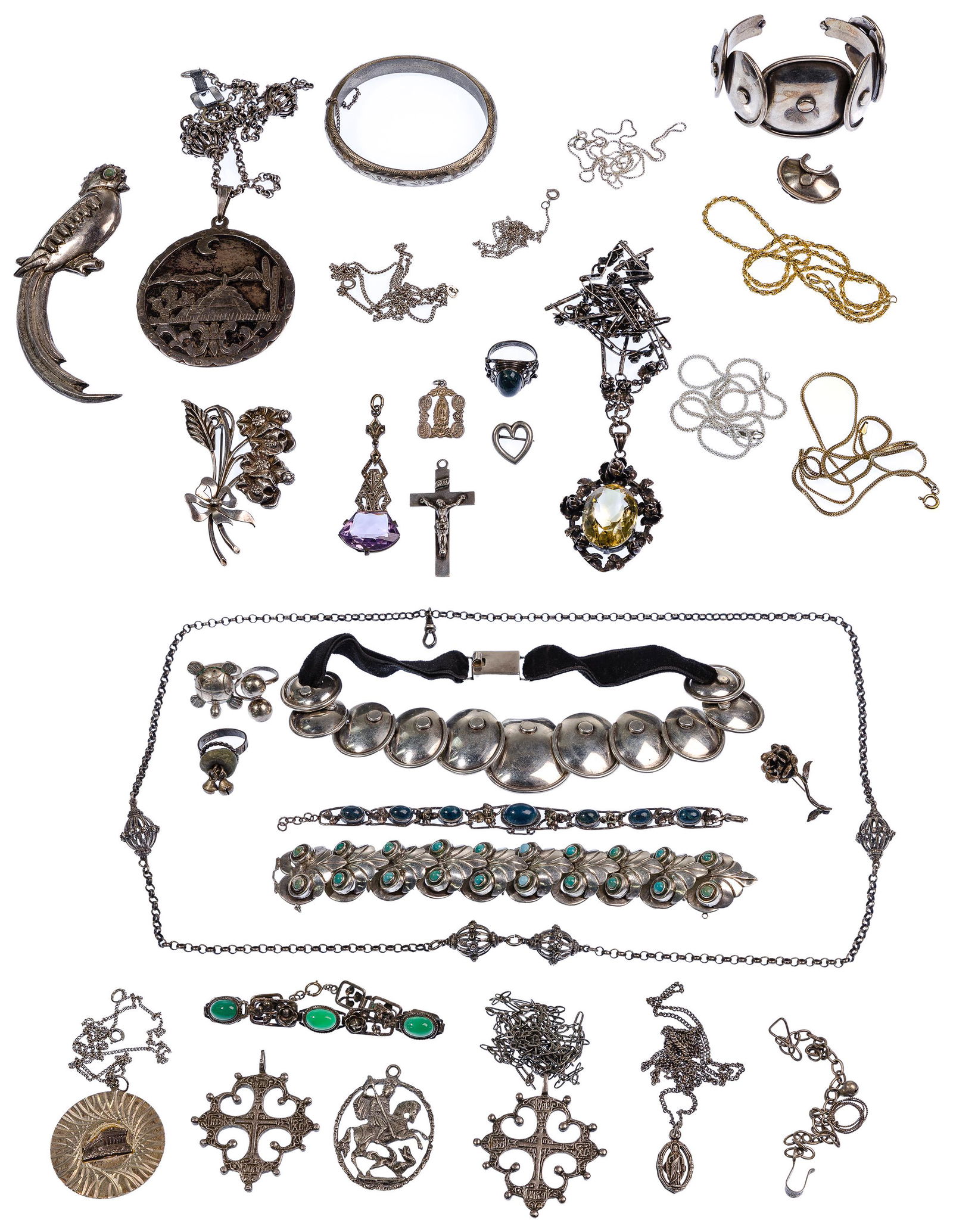 Sterling, Coin (900) and European (800) Silver Jewelry (1 of 3)