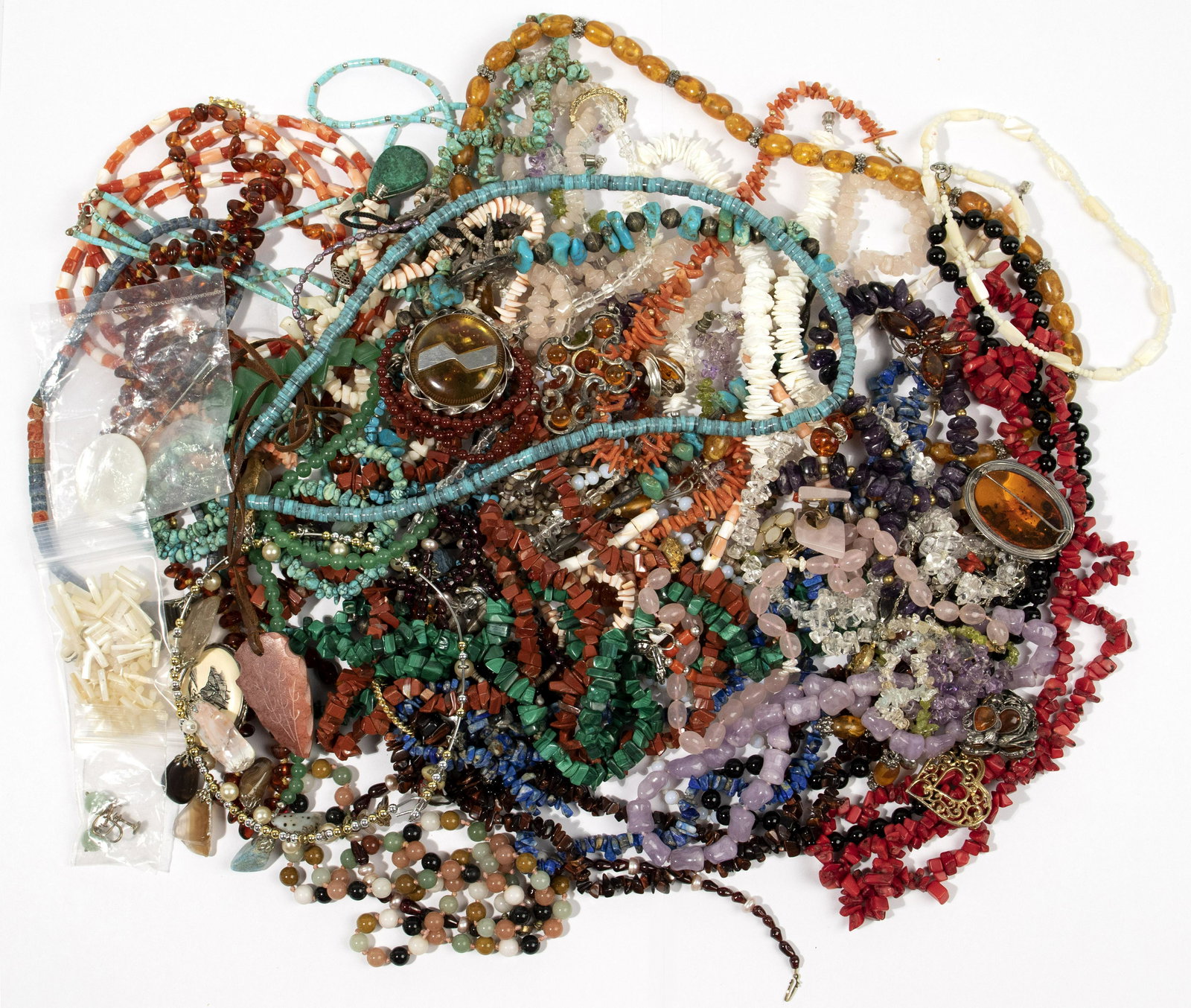 Gemstone, Amber and Coral Jewelry Assortment (1 of 1)