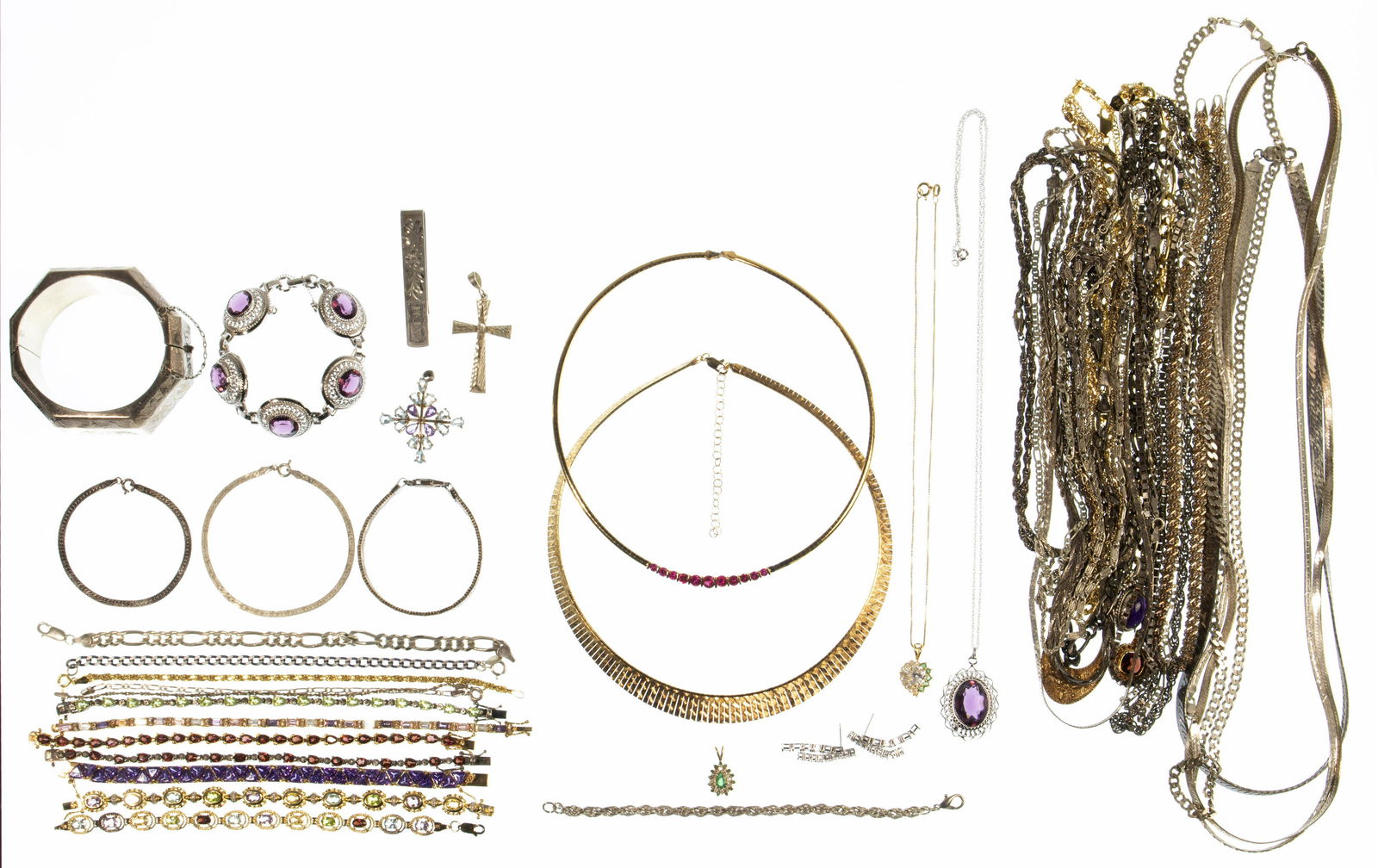 14k Yellow Gold and Sterling Silver Jewelry Assortment (1 of 1)