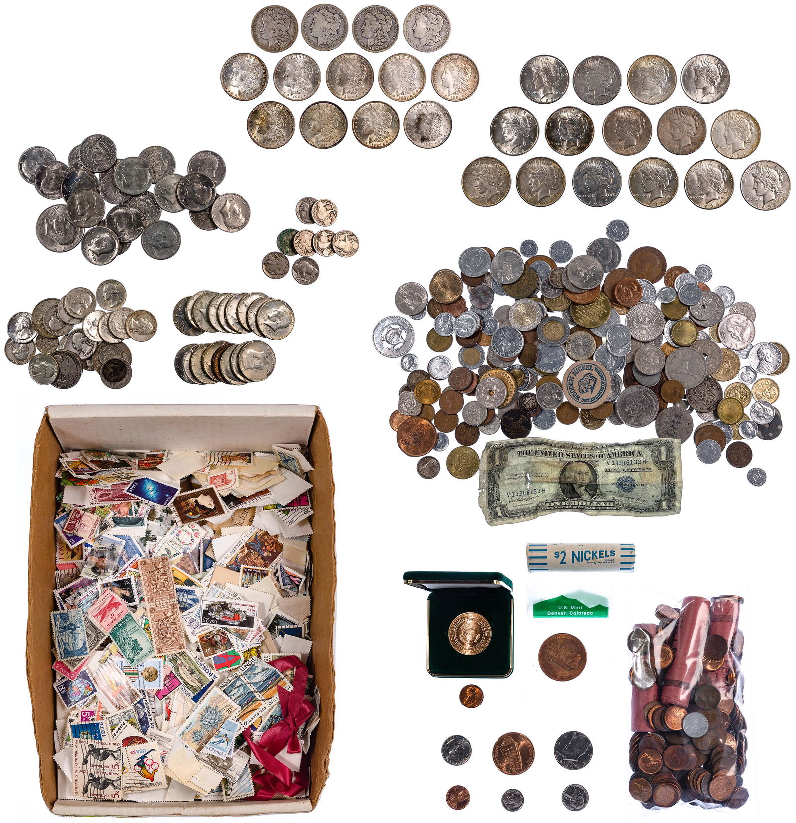 US and World Coin and Stamp Assortment (1 of 8)