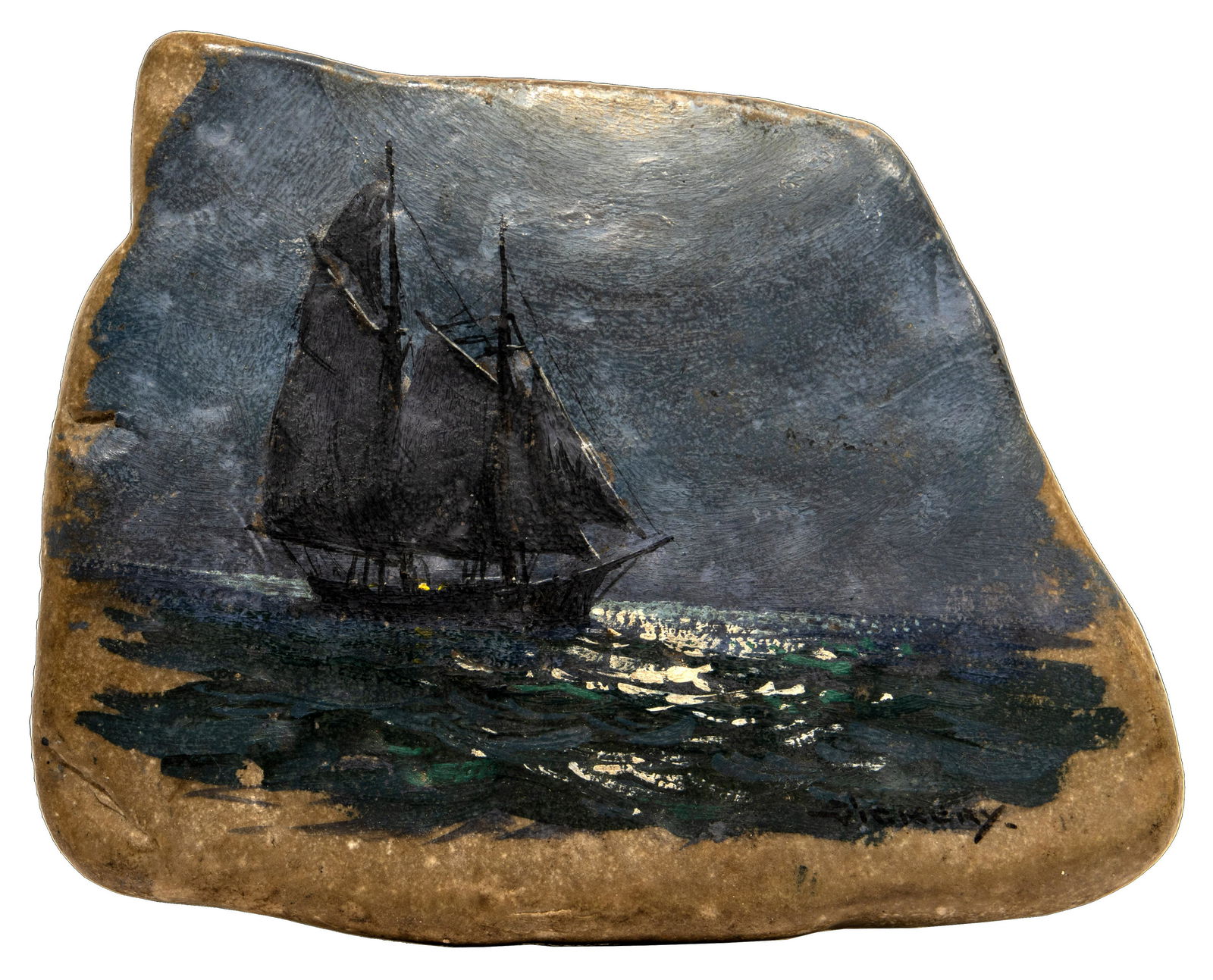 Charles Vickery (American, 1913-1998) Oil on Stone (1 of 3)