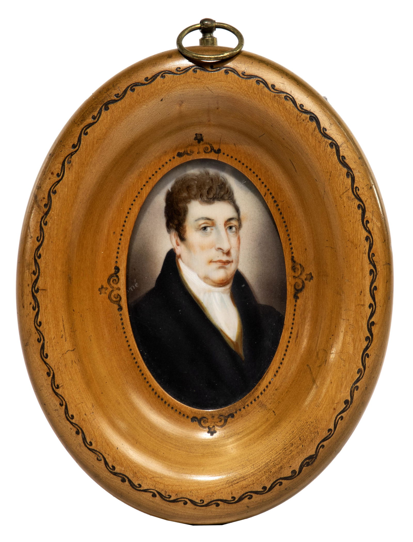 Miniature 'Lafayette' Watercolor Portrait (1 of 2)