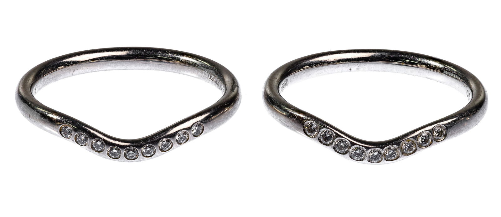 Elsa Peretti for Tiffany & Co. Platinum and Diamond Wedding Bands (1 of 4)