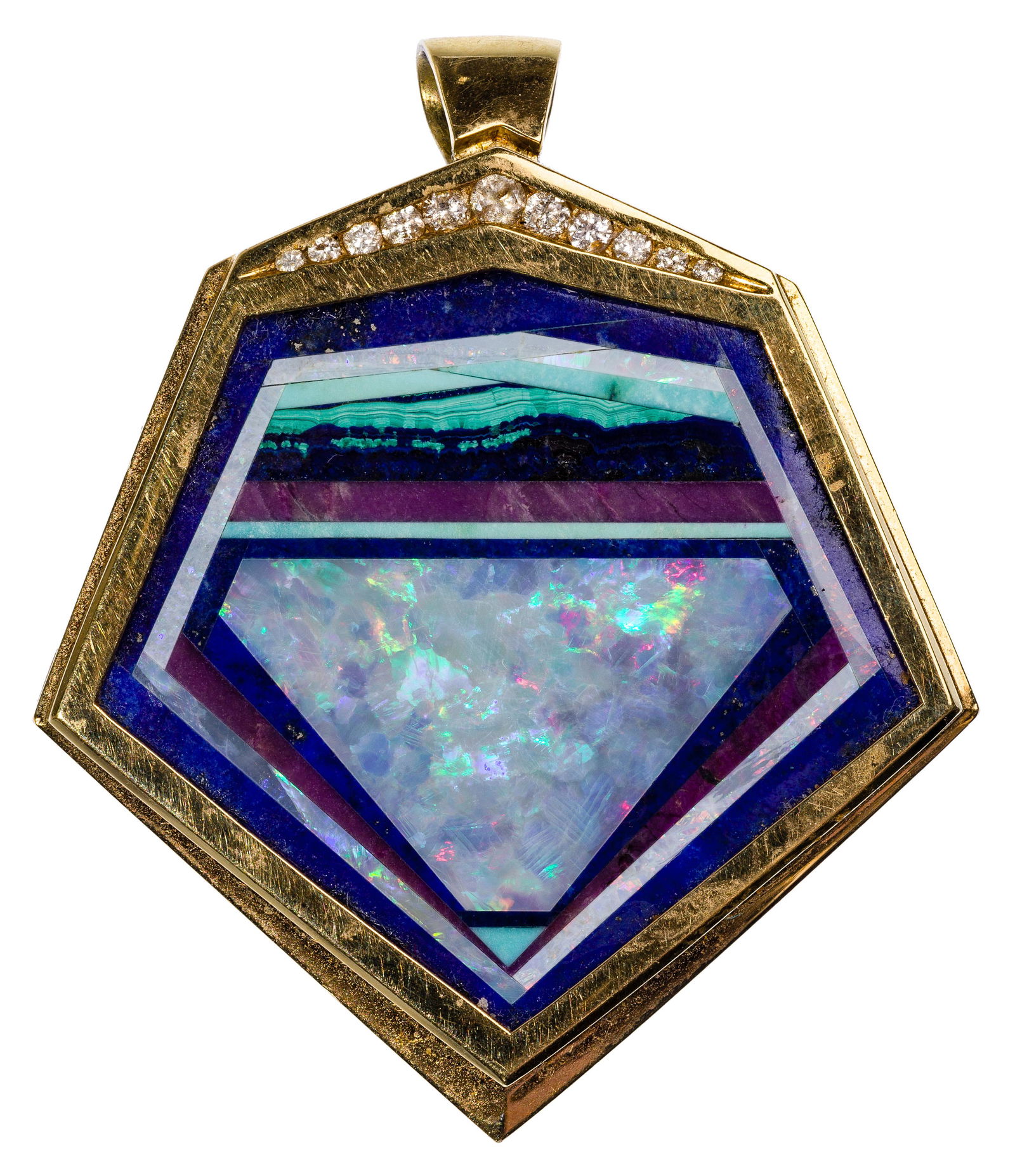 Nicolai Medvedev 18k Yellow Gold, Stone and Diamond Pendant / Brooch (1 of 2)