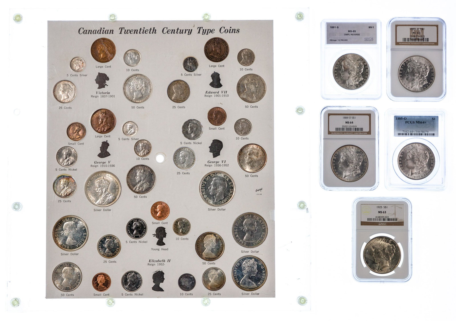 US Graded $1 and Canadian Coin Assortment (1 of 12)