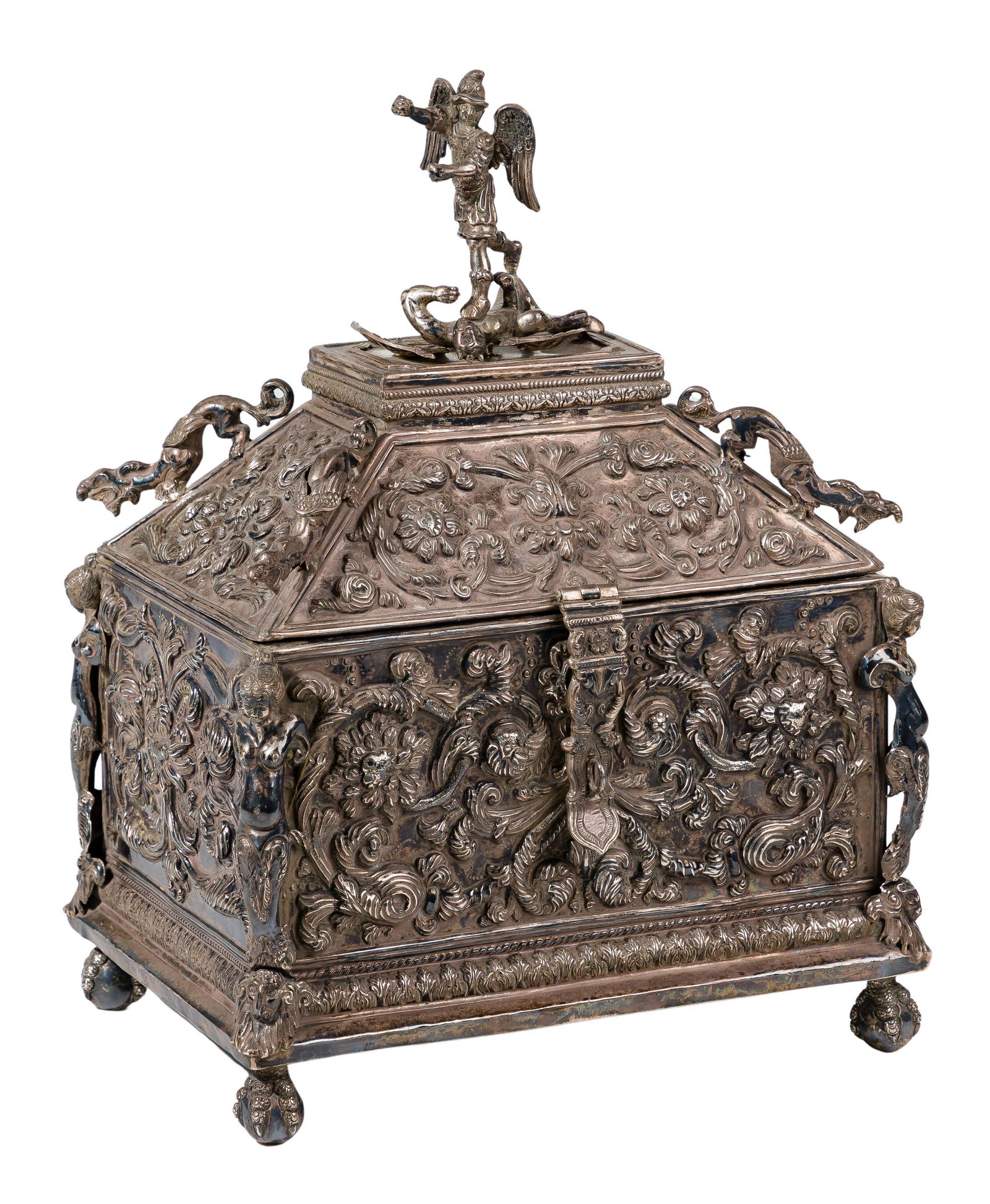 Mexican Sterling Silver Lidded Jewelry Box (1 of 6)