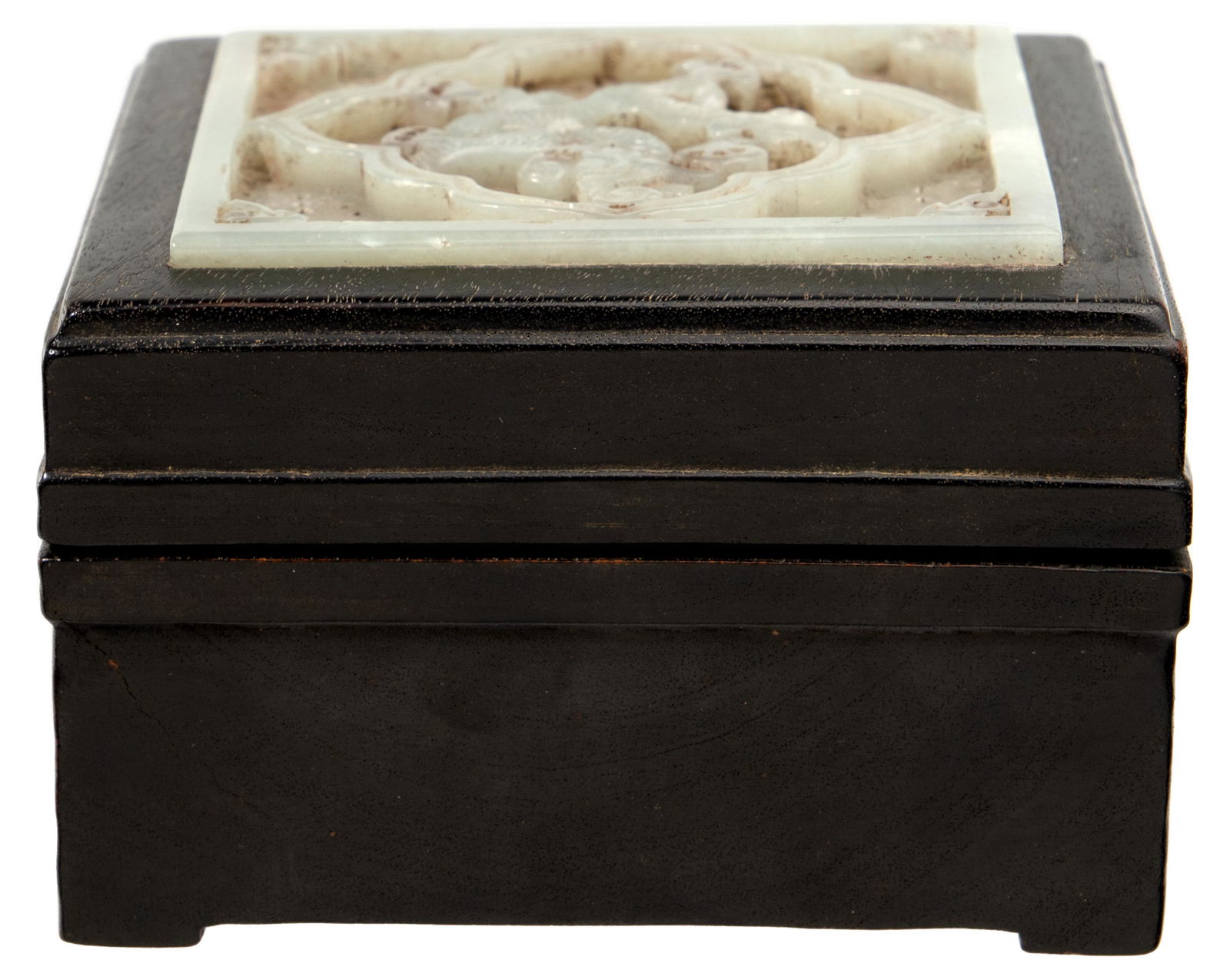 Chinese Carved Jadeite Jade and Wood Box (1 of 6)