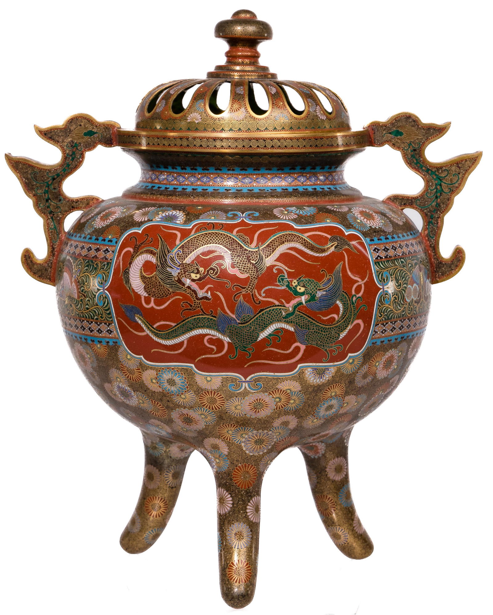 Japanese Cloisonne Censer (1 of 6)