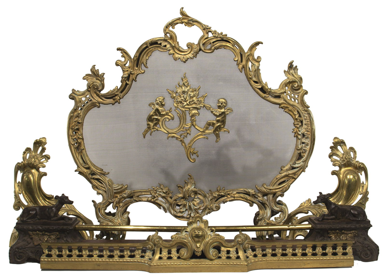 Ormolu Fire Screen, Fender and Andiron Set (1 of 1)