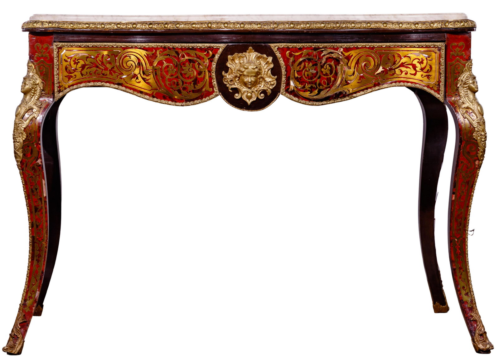 Boulle Style Marble Top Hall Table (1 of 7)