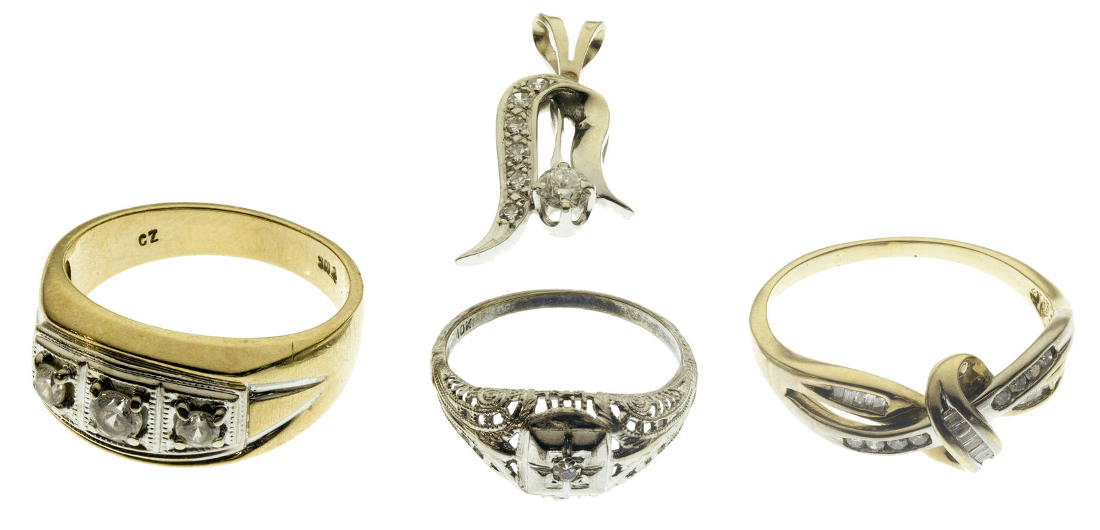 10k White and Yellow Gold and Diamond Jewelry Assortment (1 of 1)