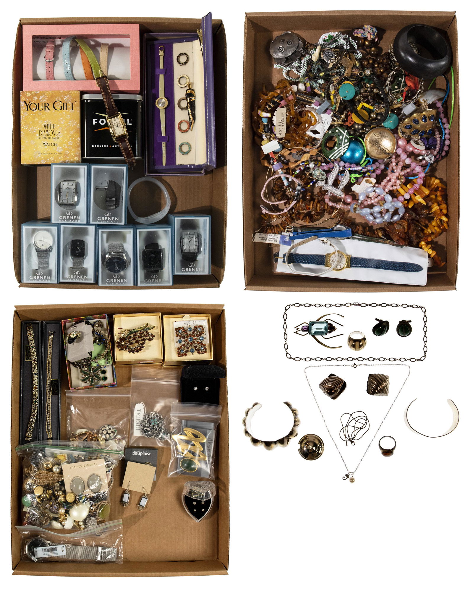 Sterling Silver and Costume Jewelry and Wristwatch Assortment (1 of 5)