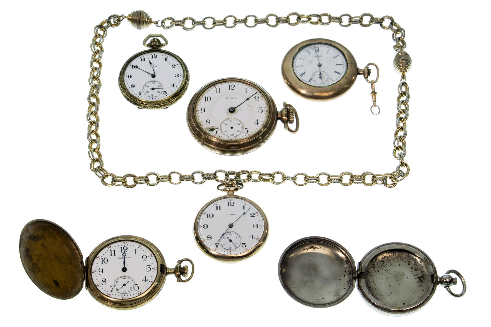 Elgin and Waltham Pocket Watch Assortment (1 of 1)