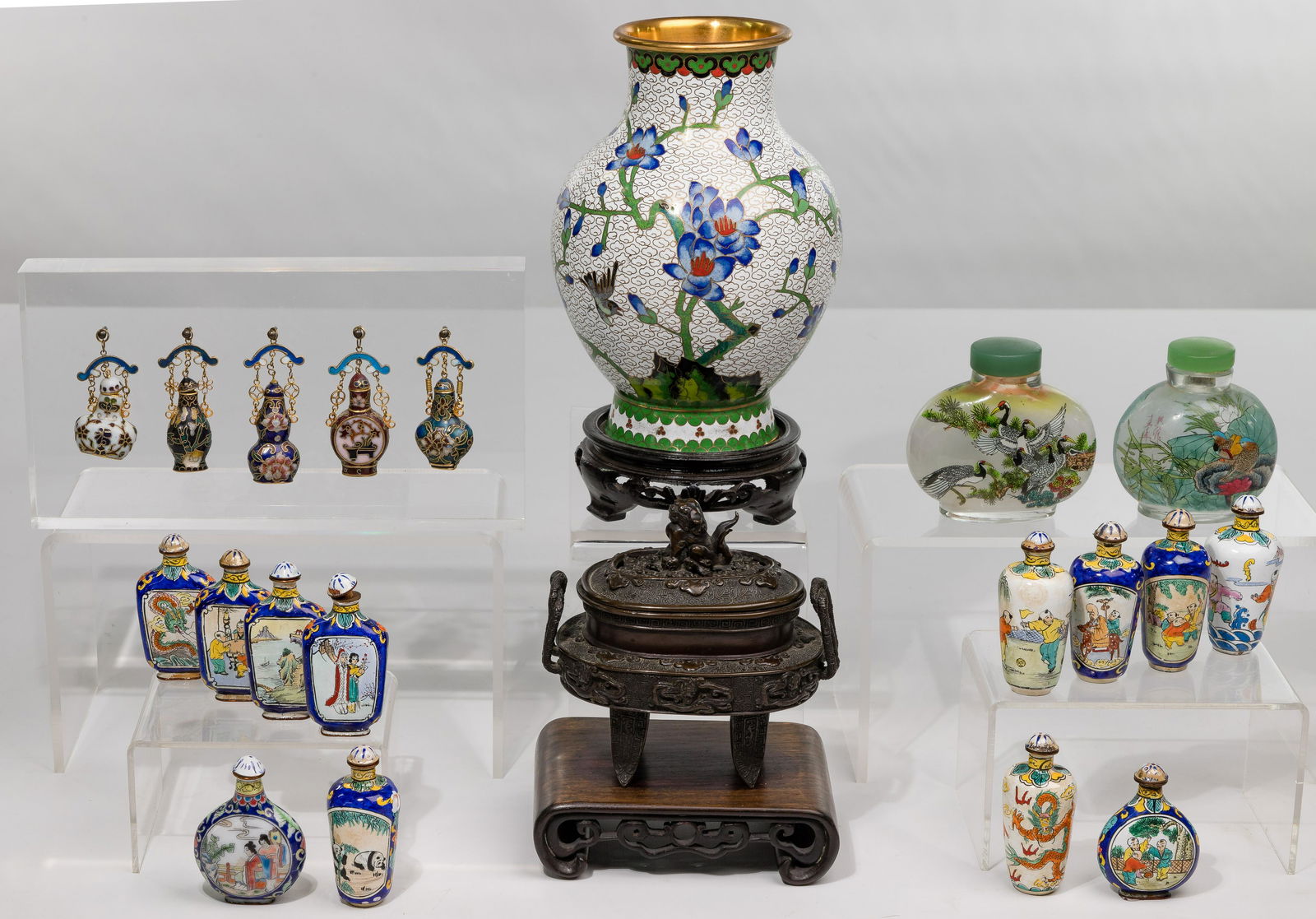 Asian Snuff Bottle and Decorative Object Assortment (1 of 2)