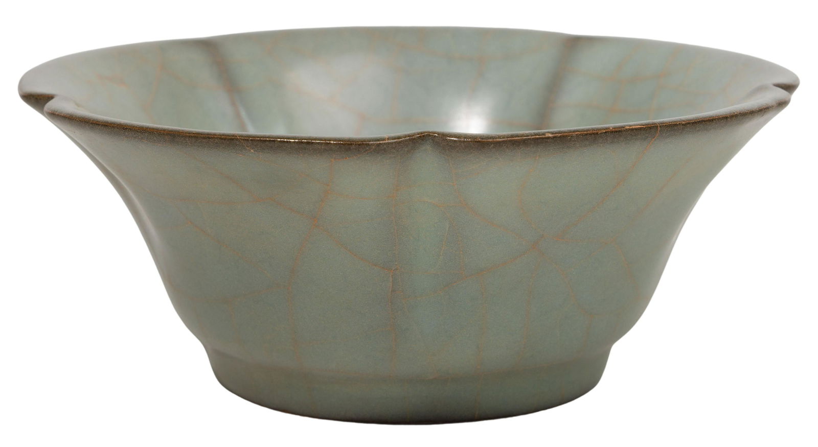 Chinese Celadon Crackle Glazed Floriform Bowl (1 of 4)